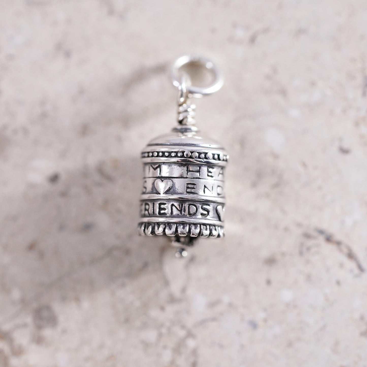 Vintage Sterling silver handmade chime, bell, ring, 925 harmony ball