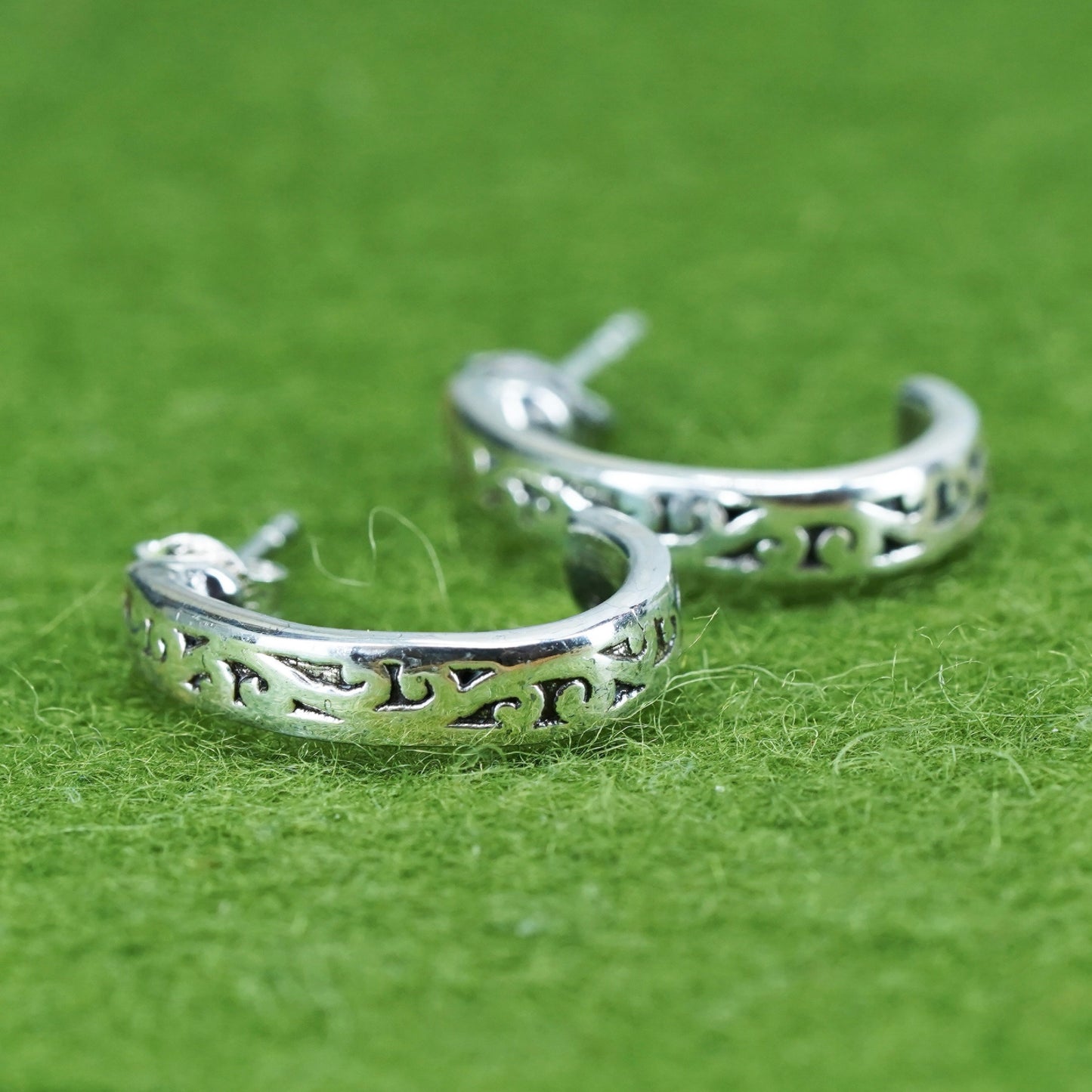 0.75", sterling silver wide hoops, lightweight 925 silver huggie earrings