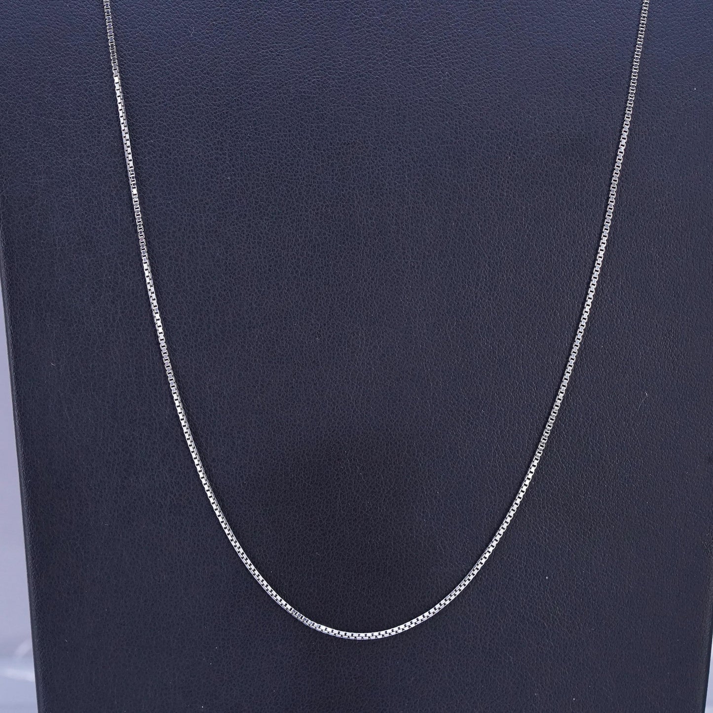 24", Vintage Italian sterling silver box chain, made in Italy silver necklace