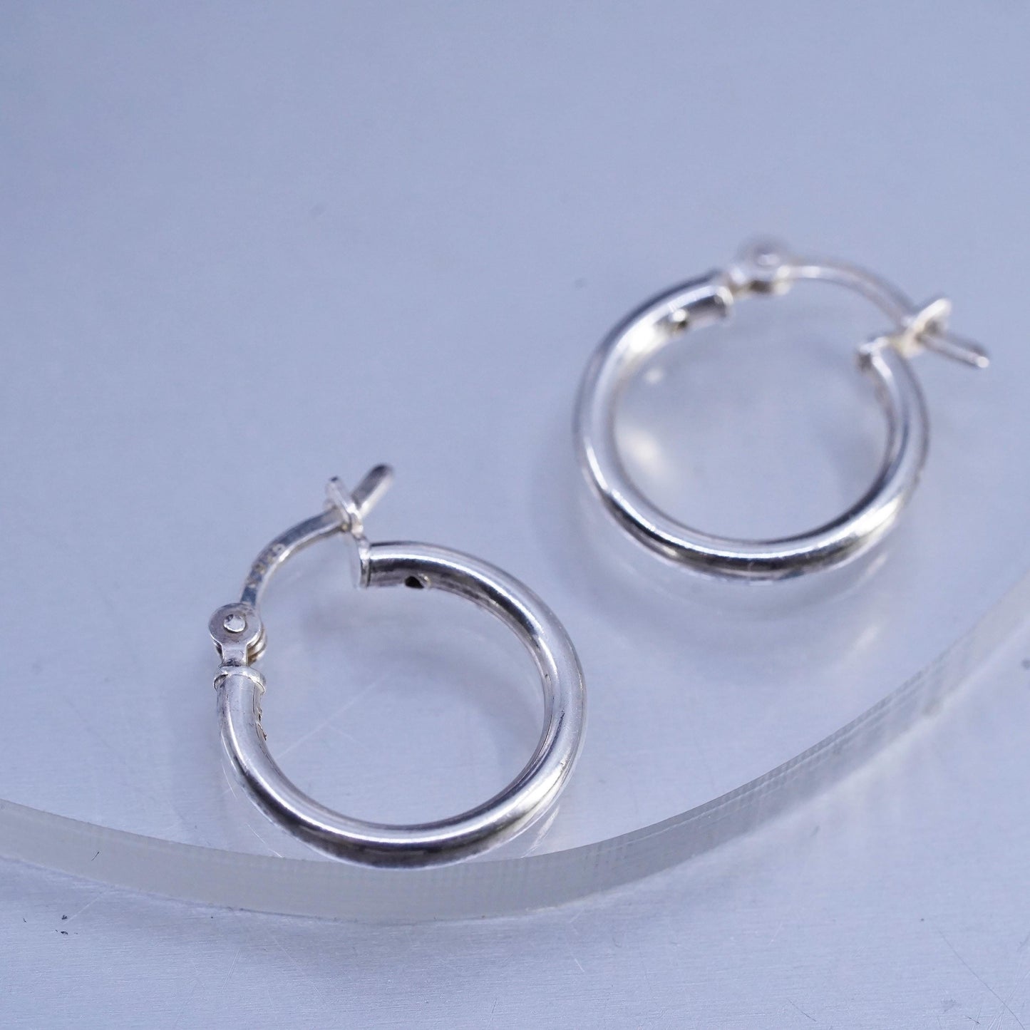 0.5”, vintage Sterling silver handmade earrings, 925 hoops