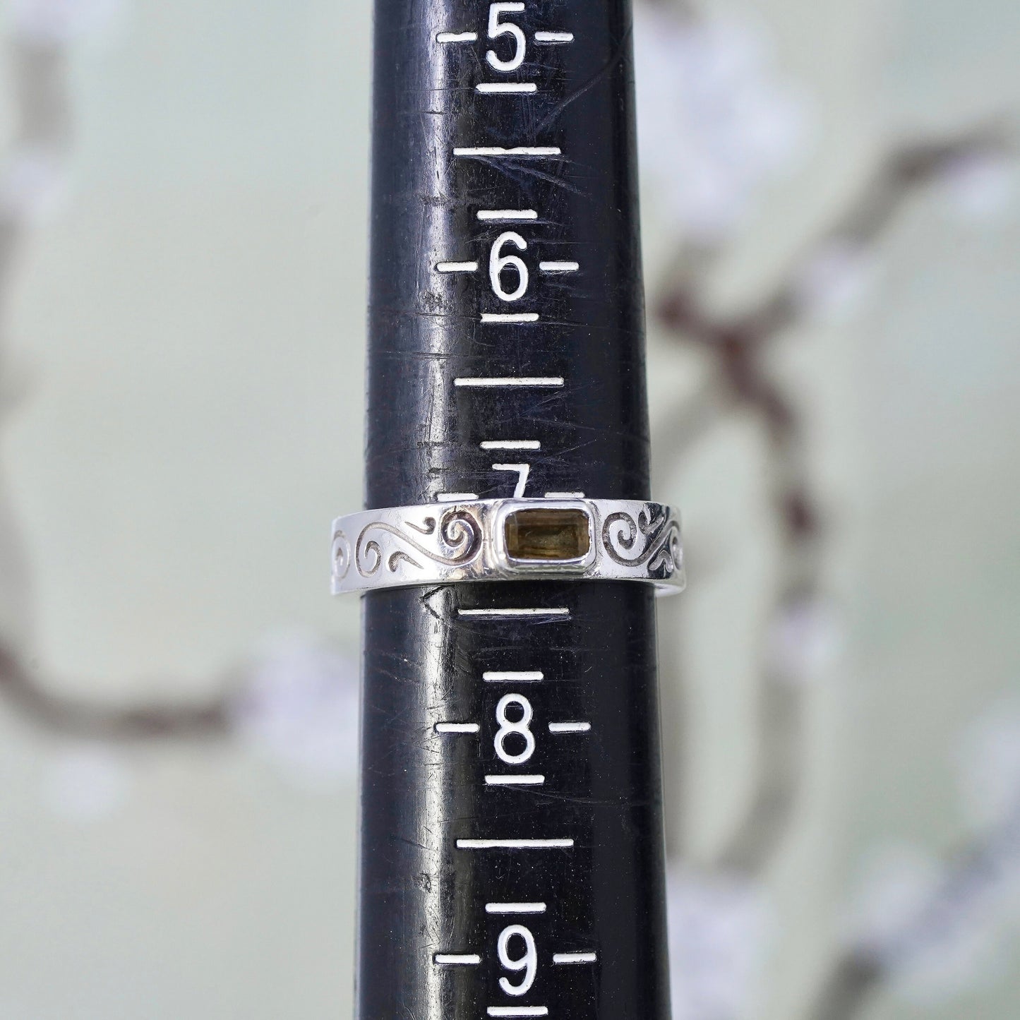 Size 7, Brighton Sayan Sterling 925 silver stackable ring with smoky quartz