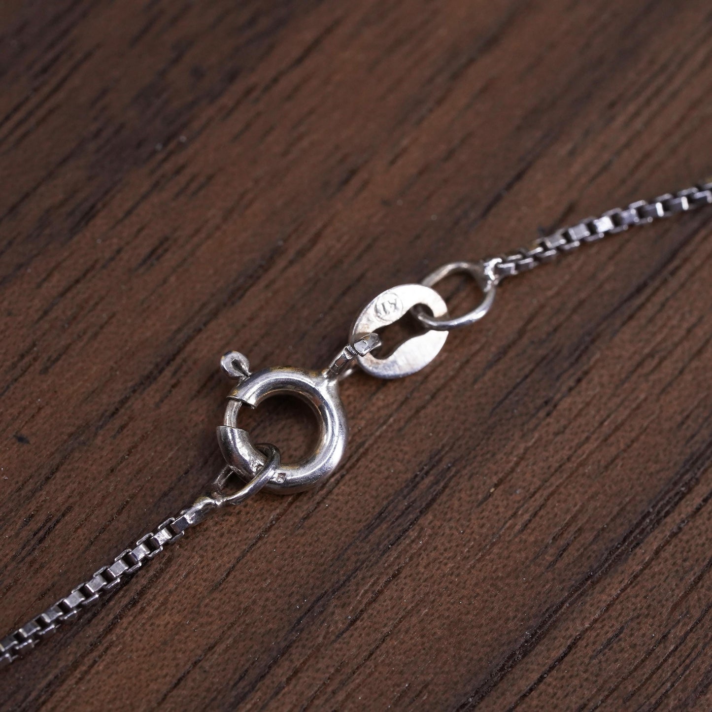 24”, 1mm, vintage Sterling silver box chain, Italy 925 necklace