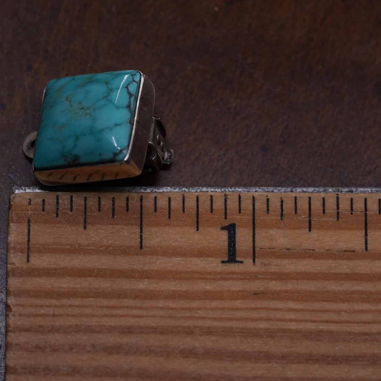 Native American Spencer sterling silver single earring, 925 clip on turquoise
