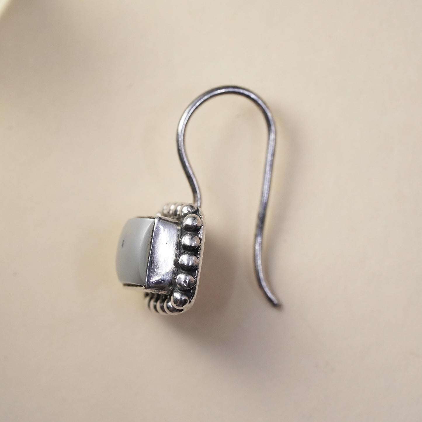 Retired Silpada W1394 Pearl Button Square single earring .925 Sterling Silver