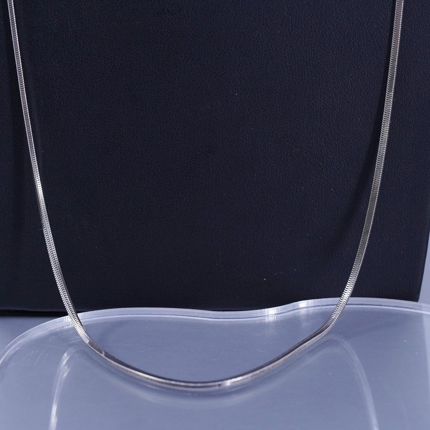 30” 2mm, vintage Italian Sterling 925 silver square snake chain necklace