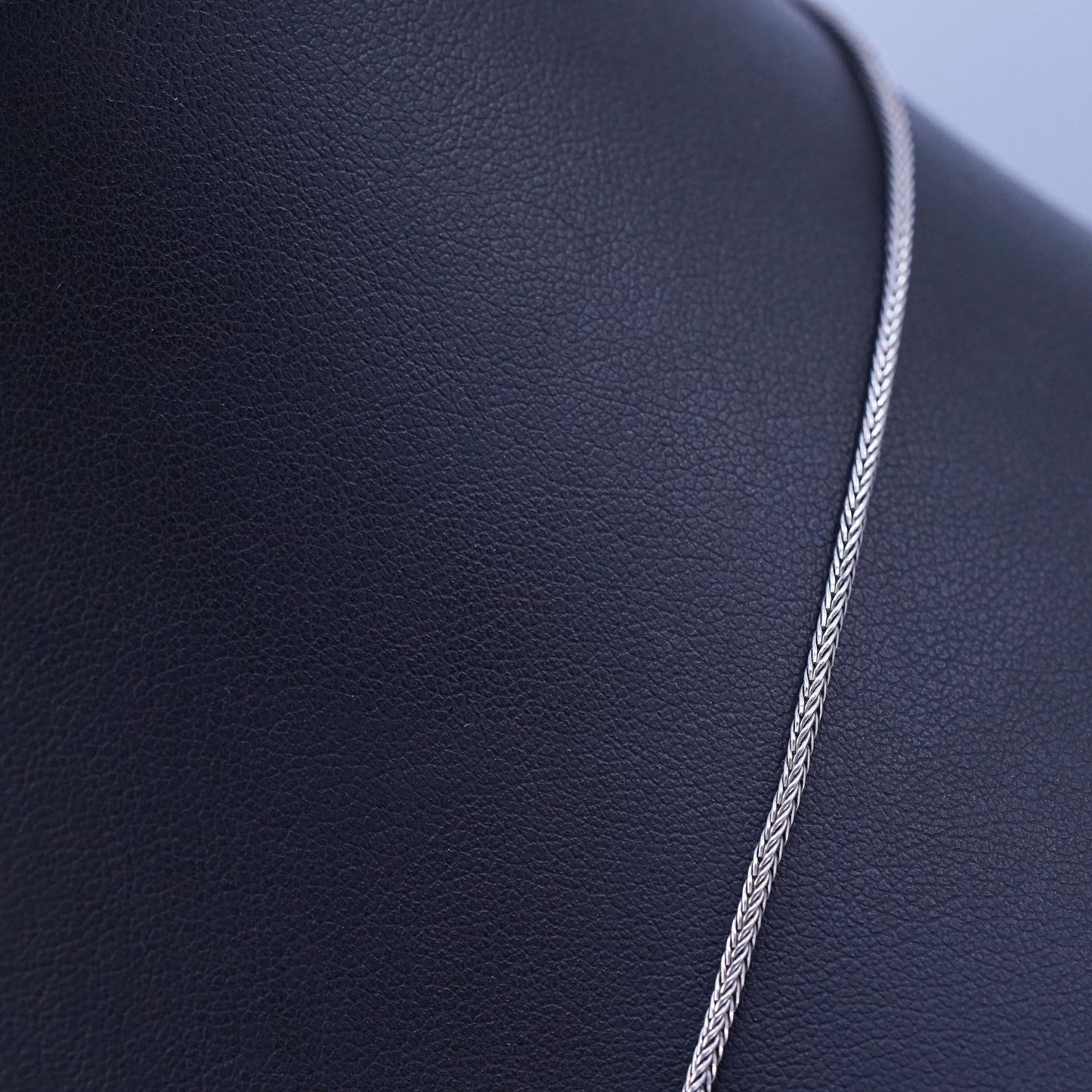 24” 2mm, vintage Sterling 980 silver handmade wheat chain necklace