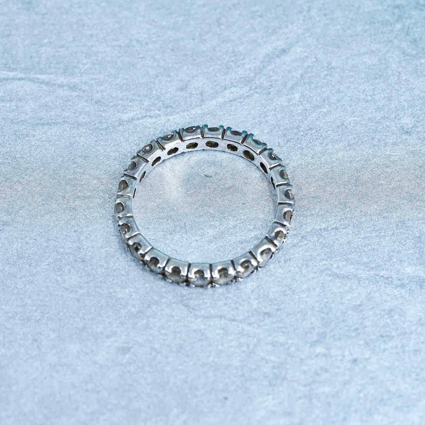 Size 9.25, vintage Sterling 925 silver wedding ring, yellow citrine band