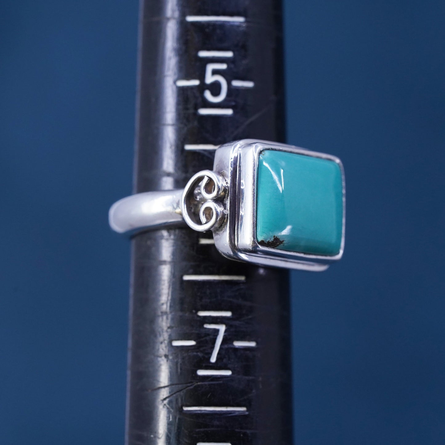 Size 6, Native American, southwestern Sterling silver handmade ring turquoise