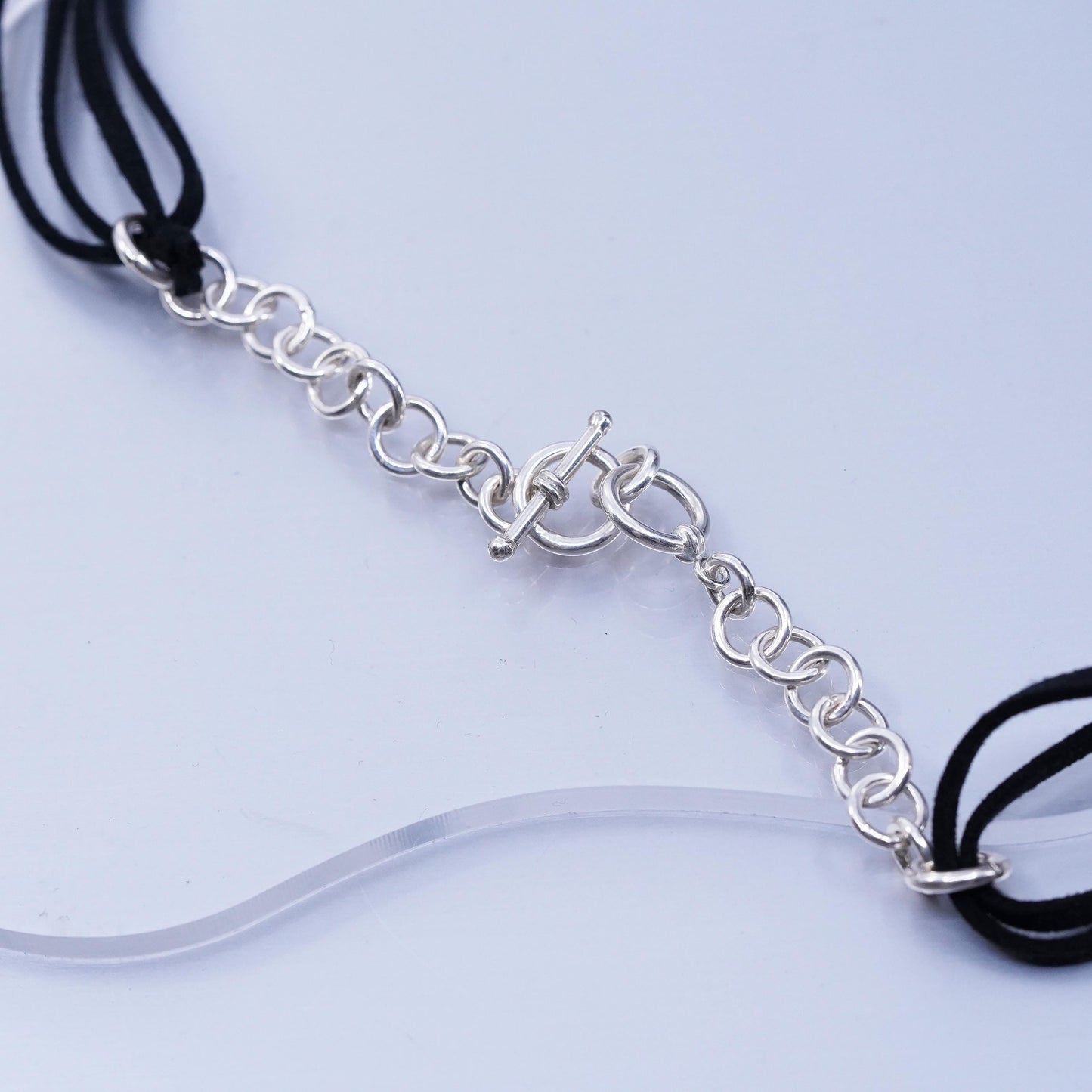 20”, Silpada N1107 Sterling 925 Silver Black Leather Multi Strand Necklace