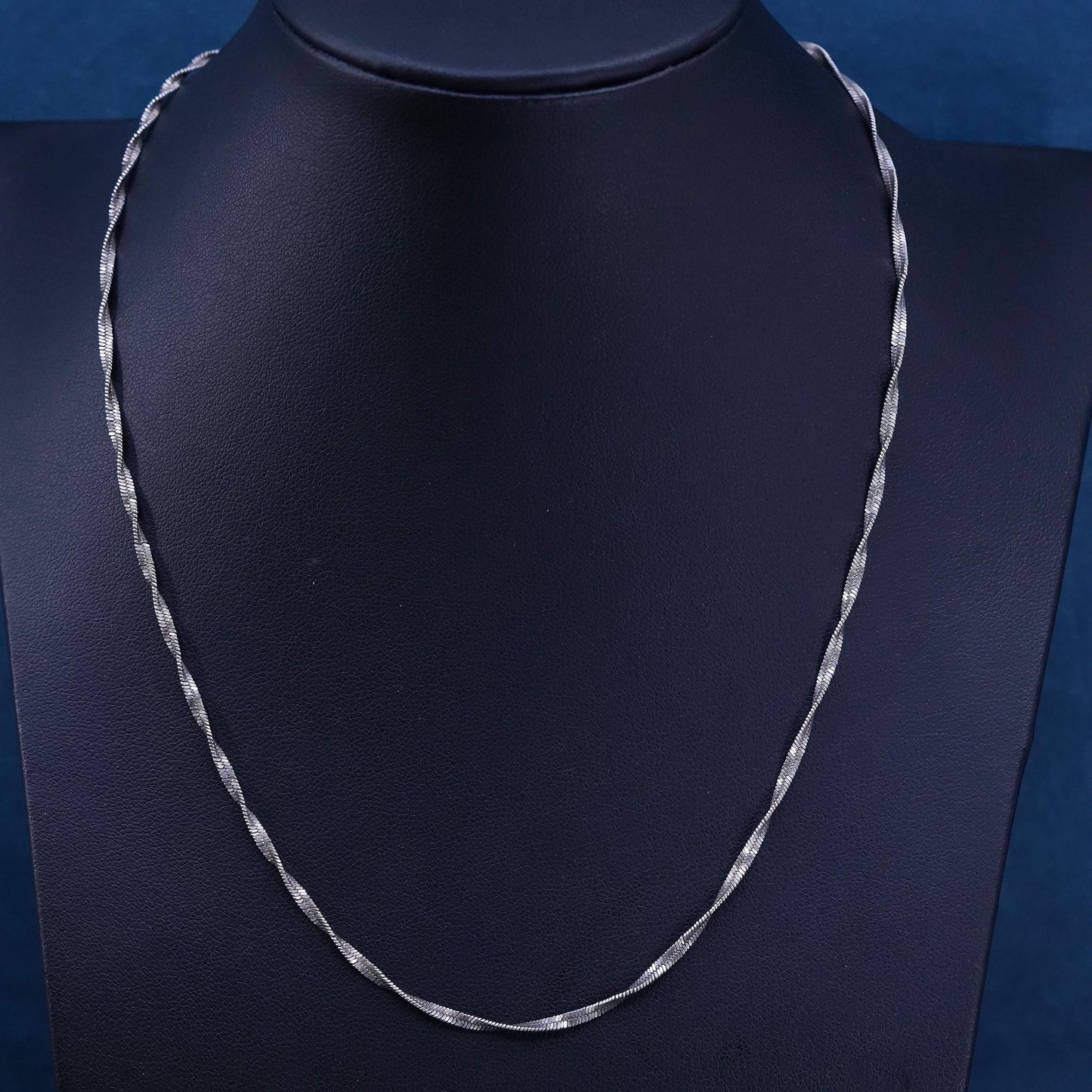 18", 2mm, Sterling silver handmade necklace, 925 twisted herringbone chain