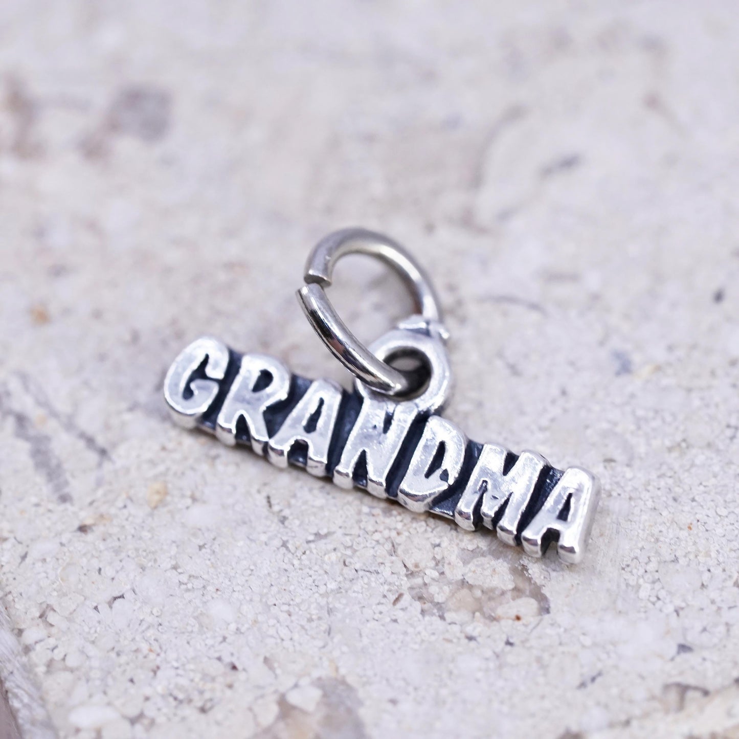Vintage Sterling silver handmade pendant, 925 grandma charm