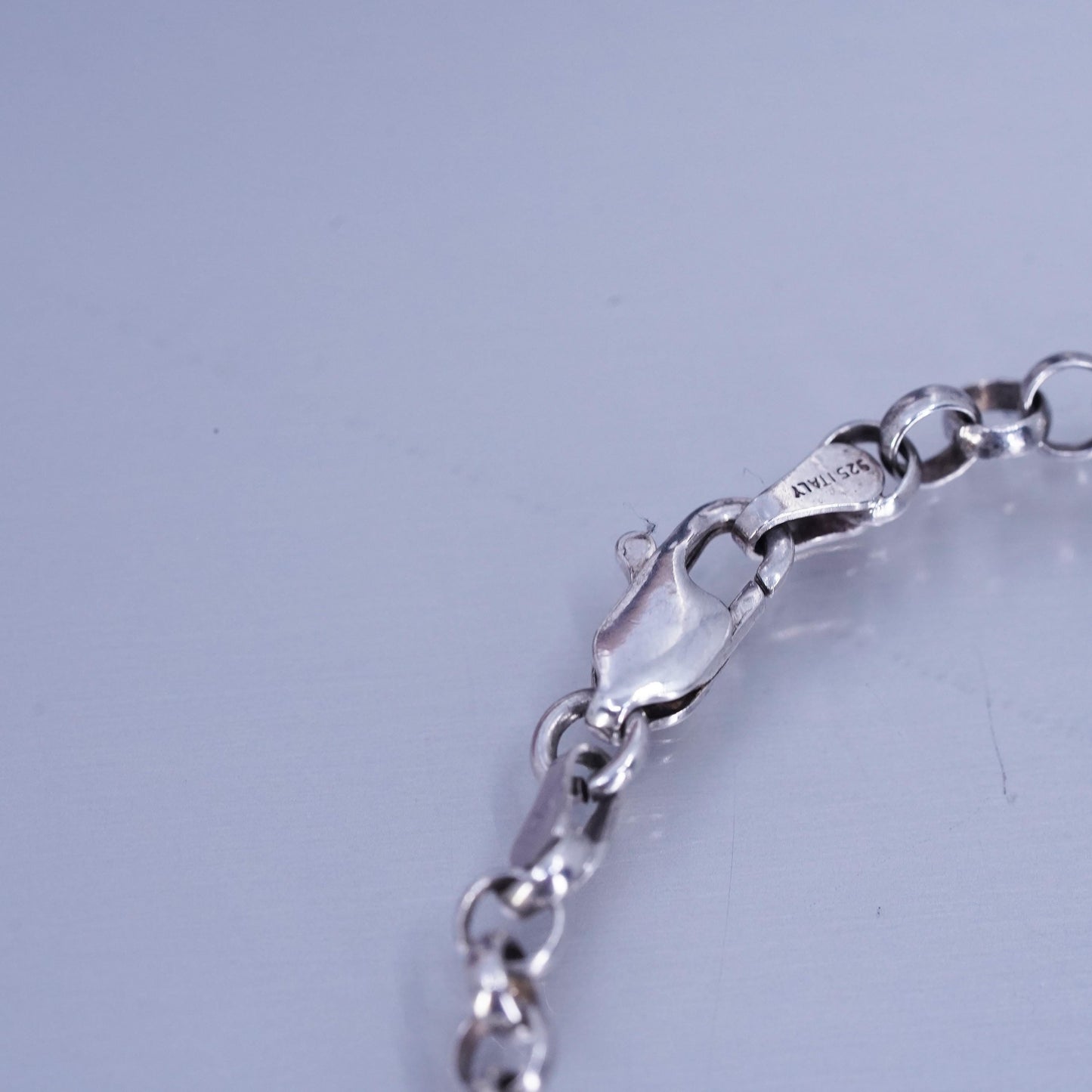 6.75” 4mm, vintage Sterling silver handmade bracelet, 925 bold circle chain