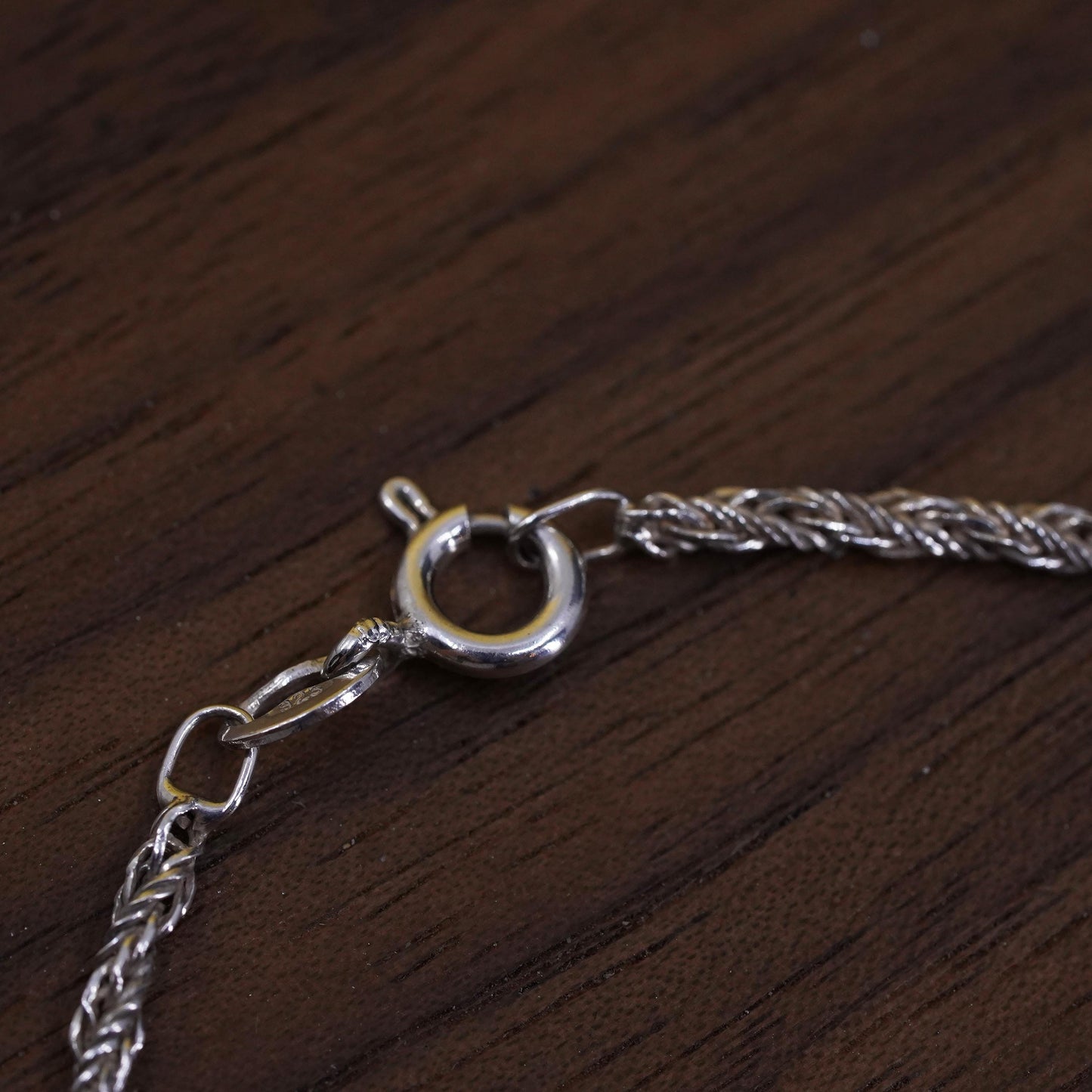 18" 2mm, vintage Sterling silver handmade wheat chain, 925 necklace
