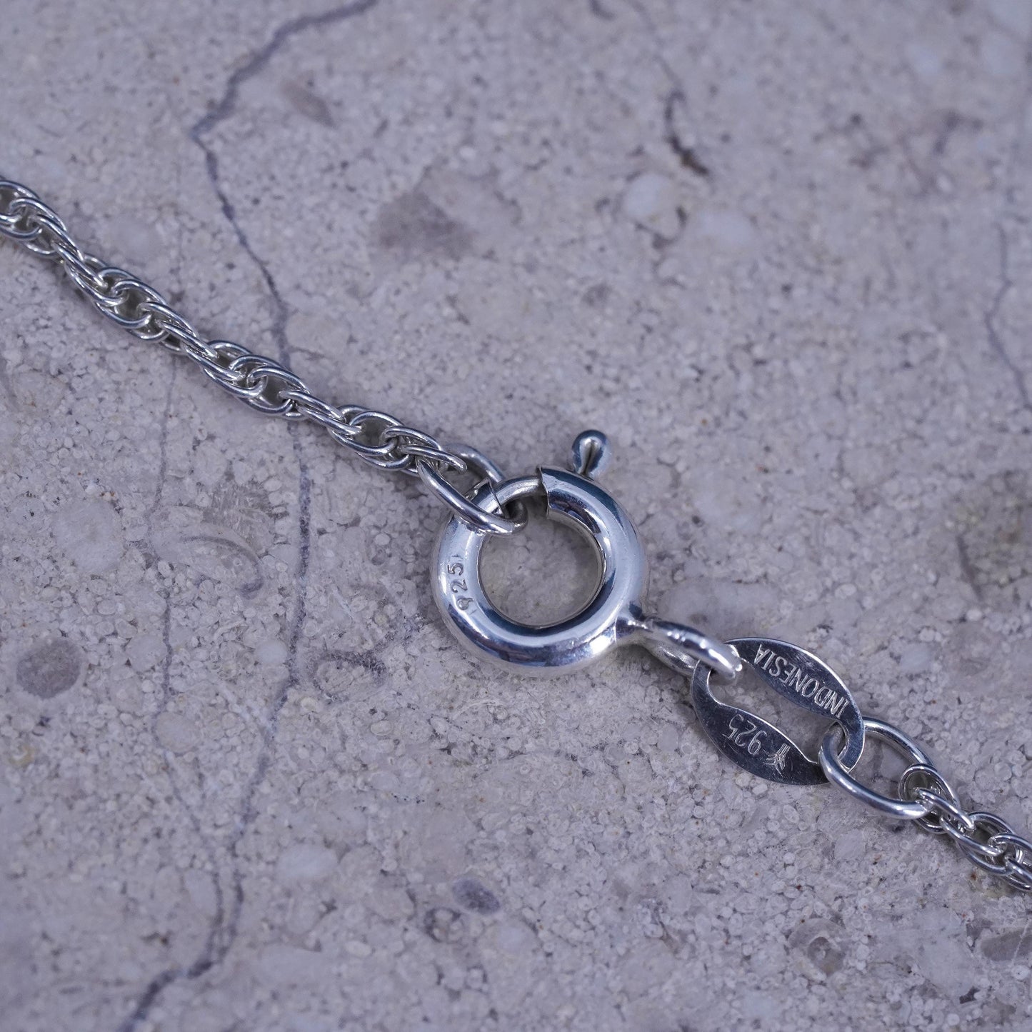 18”, 1.6mm, vintage Sterling silver handmade necklace, 925 rope chain