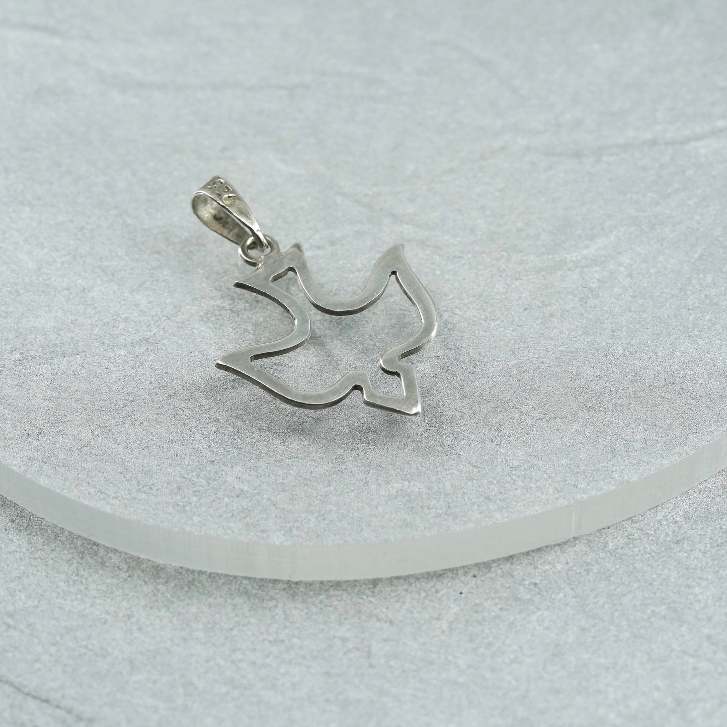 Vintage Sterling silver handmade charm, 925 dove bird pendant
