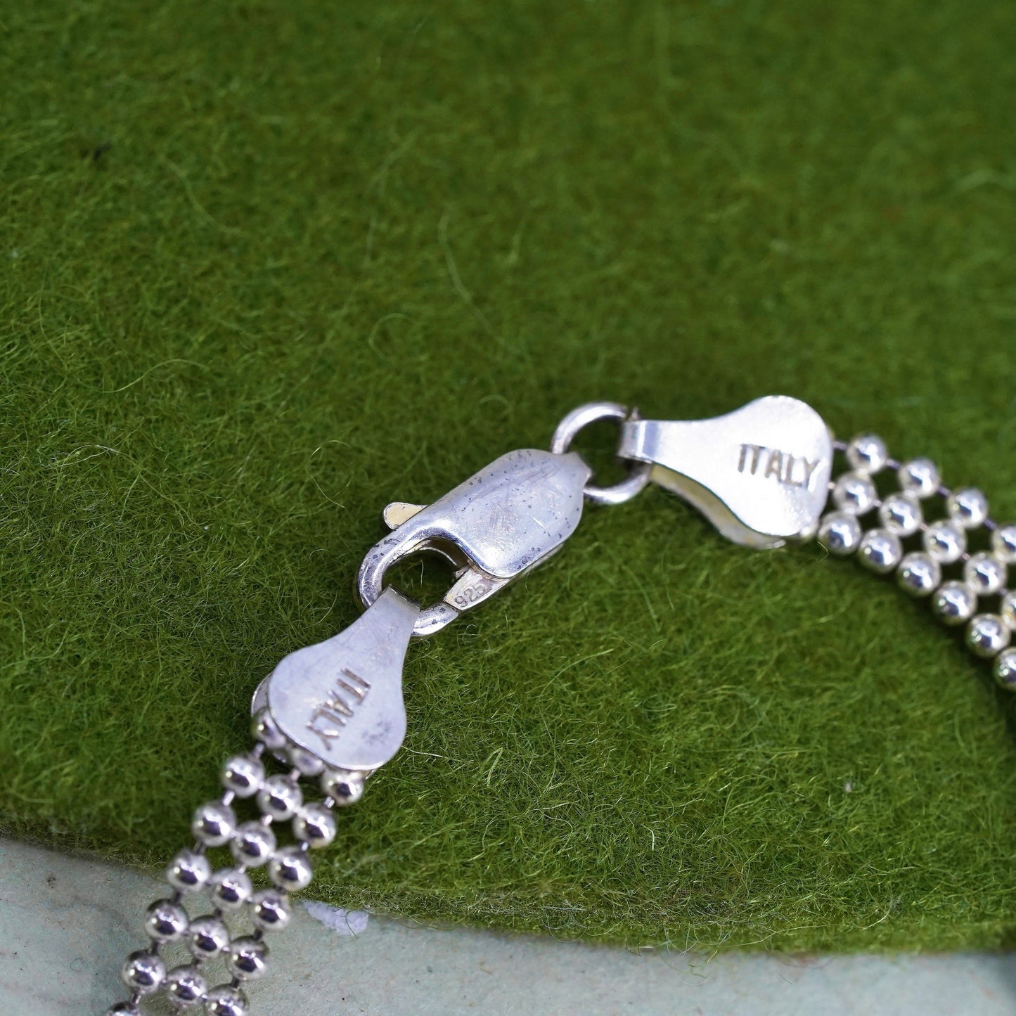 6.75” 5mm, Vintage sterling silver multi strands bracelet, 925 bead chains