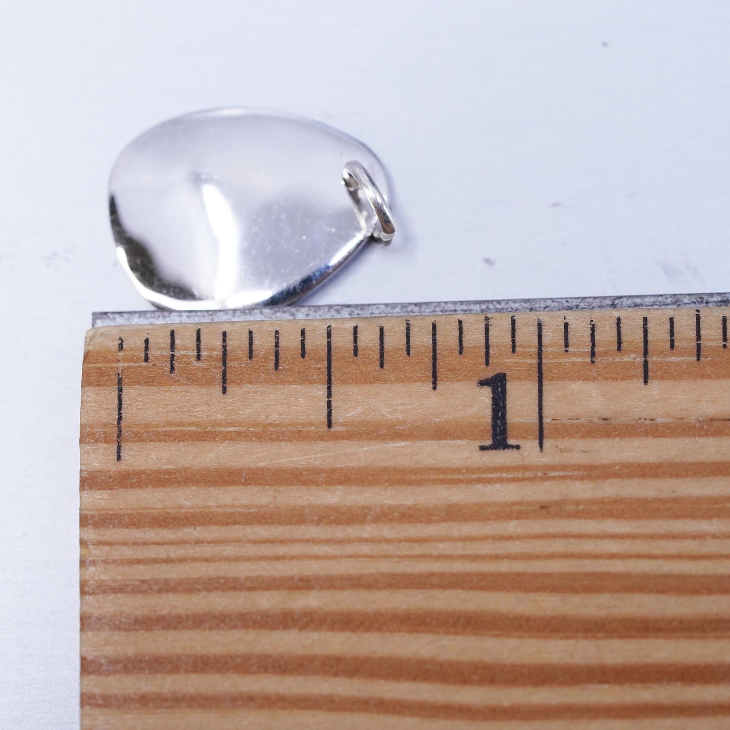 Vintage sterling 925 silver handmade hammered teardrop charm pendant