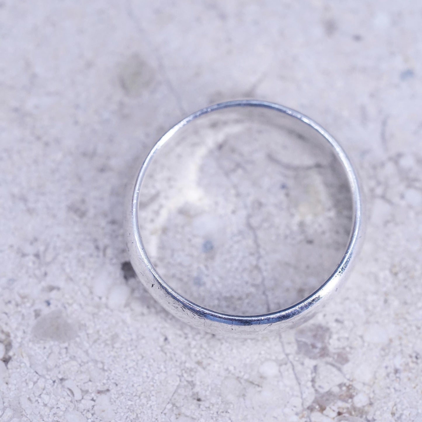 Size 8, vintage Sterling silver handmade ring, 925 wedding band