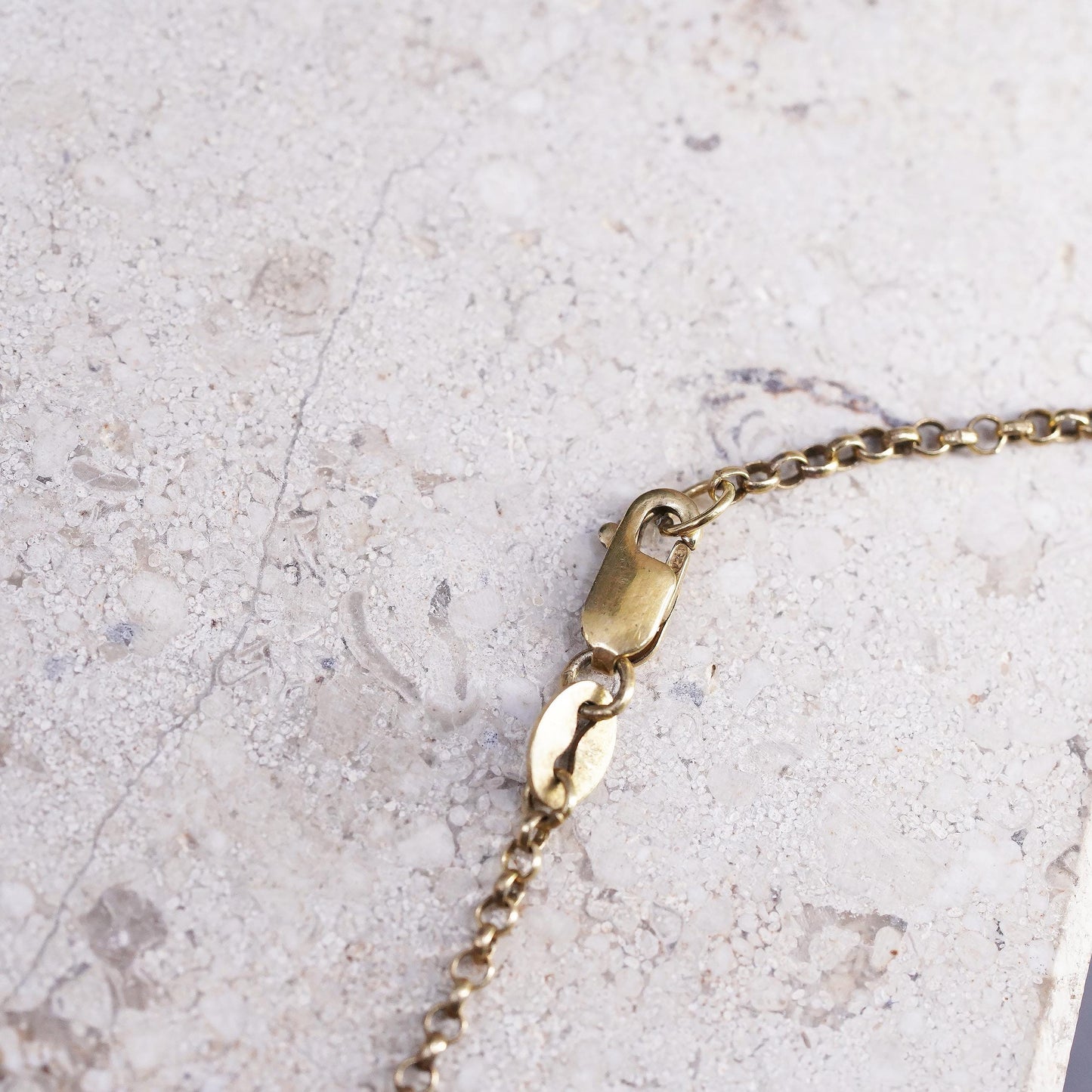 16", vintage vermeil gold Sterling silver handmade necklace, 925 circle chain