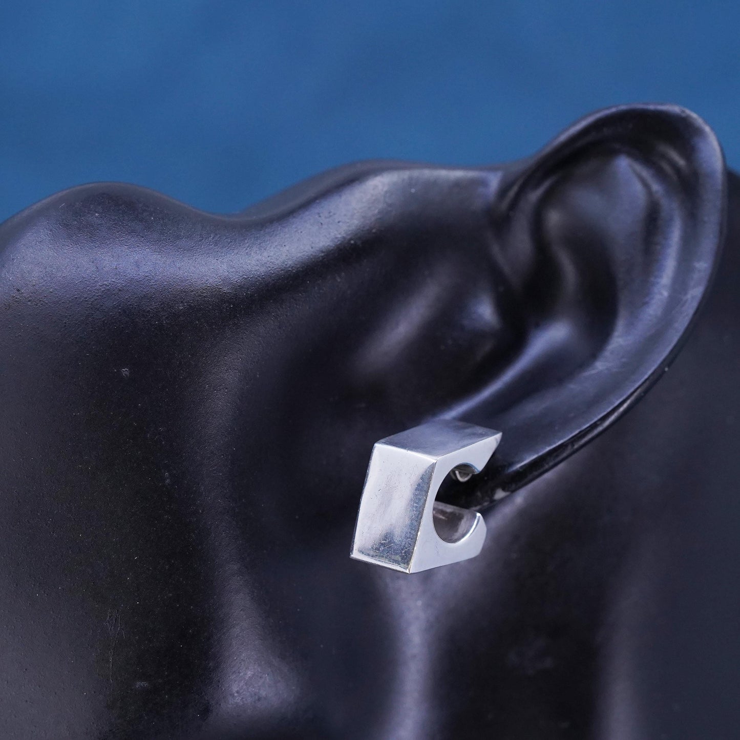 vintage Mexican modernist Sterling 925 silver handmade studs earrings