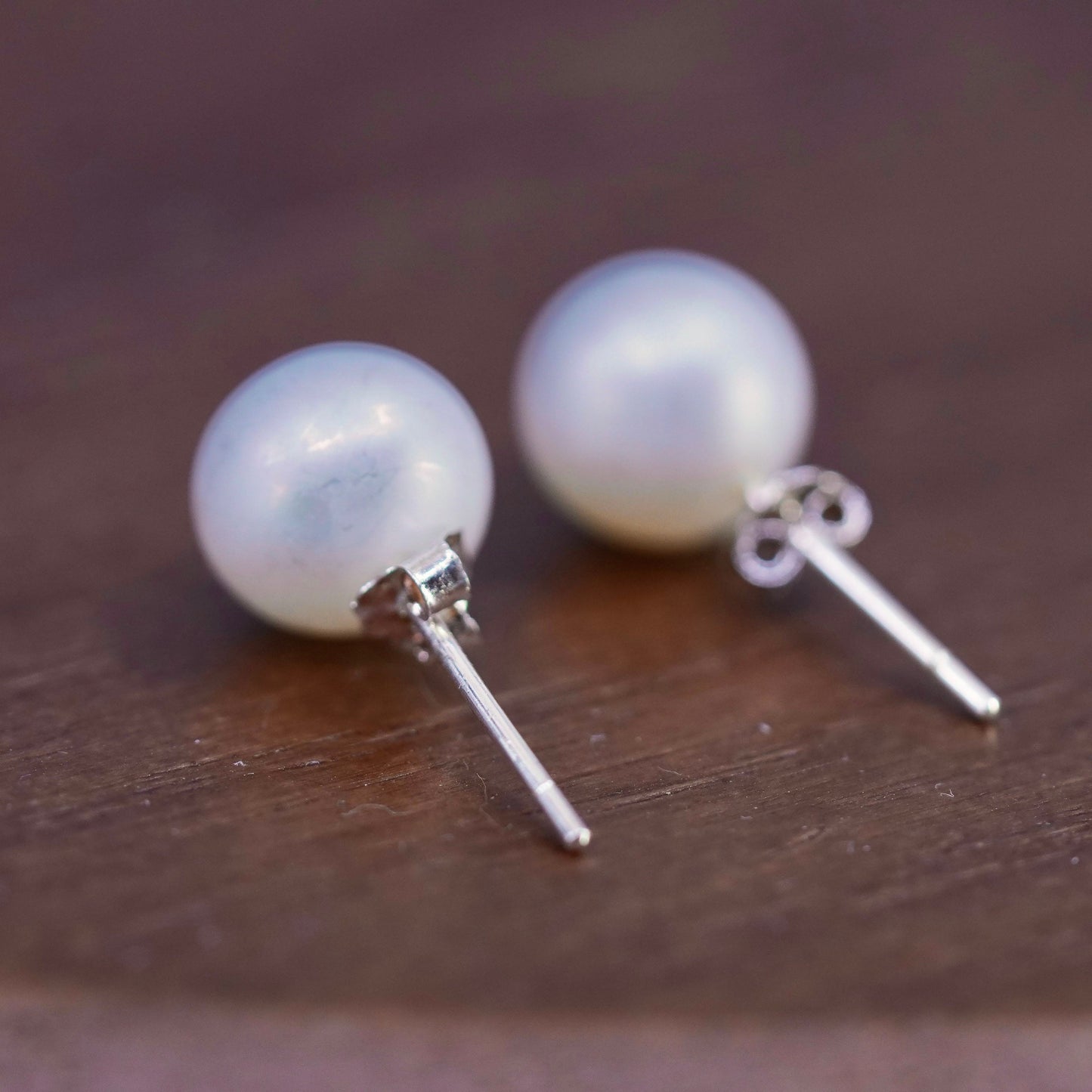 7mm, Sterling 925 silver with freshwater pearl studs earrings