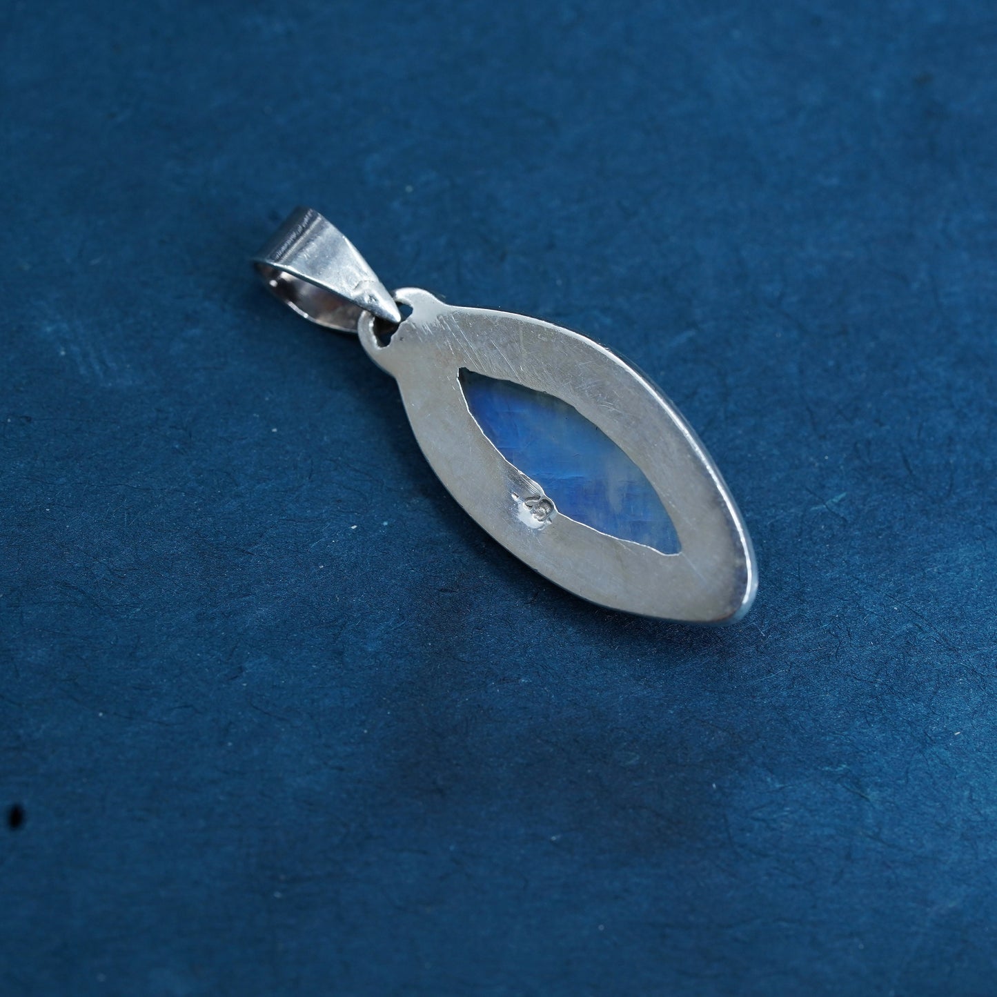 Vintage Sterling 925 silver handmade pendant with moonstone