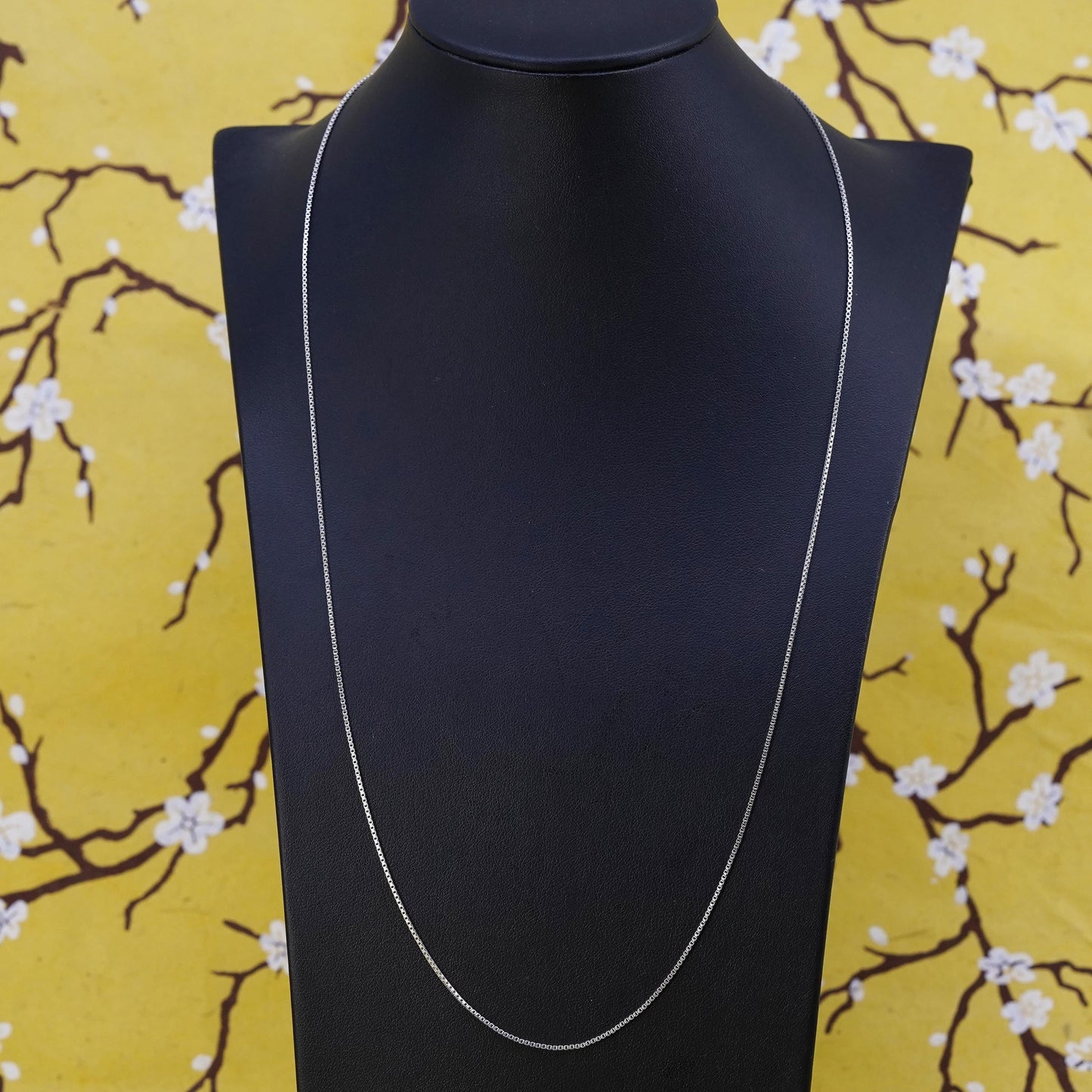 20”, 1mm, vintage Italy Sterling silver box chain, Italy 925 necklace