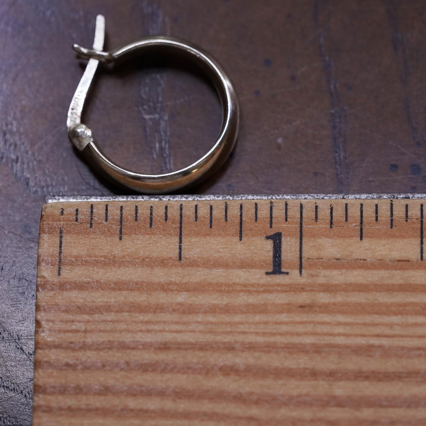 0.75", Vintage sterling silver single earring, fashion primitive hoop