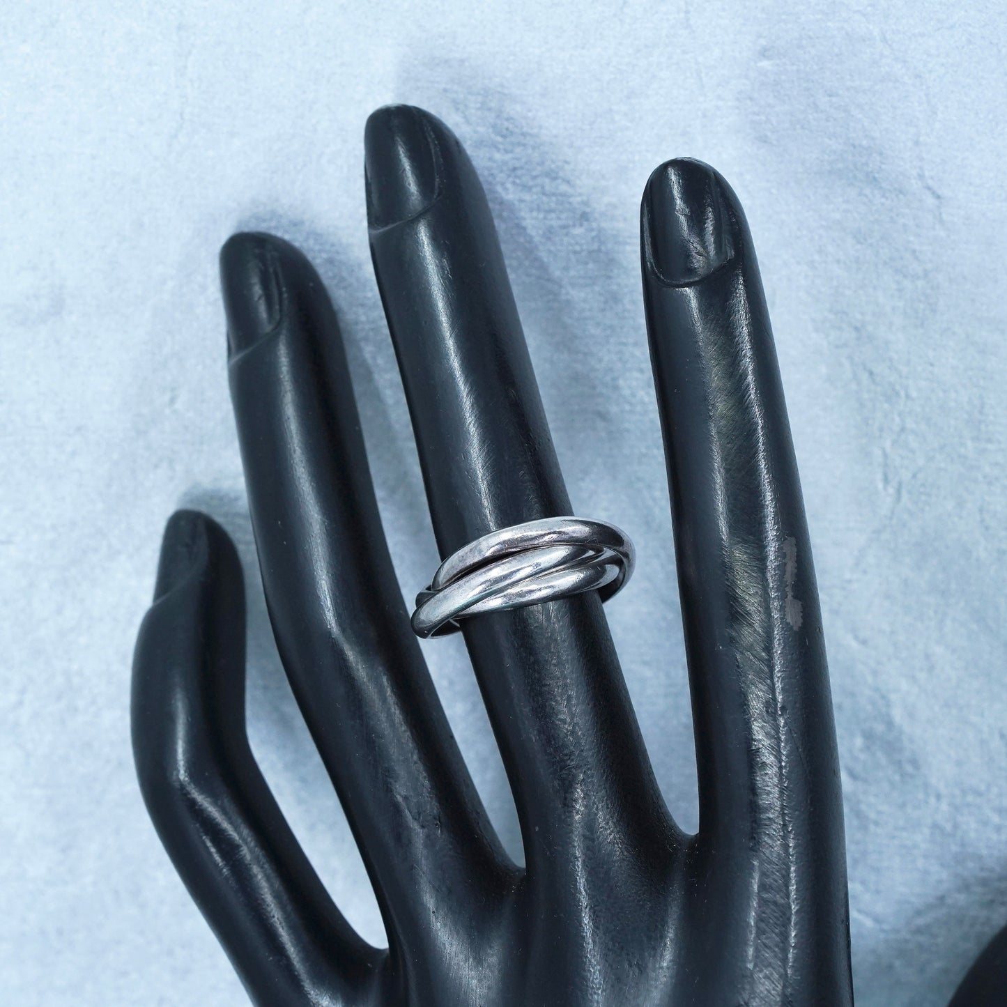 Size 5, vintage southwestern Sterling 925 silver wedding entwined ring, band