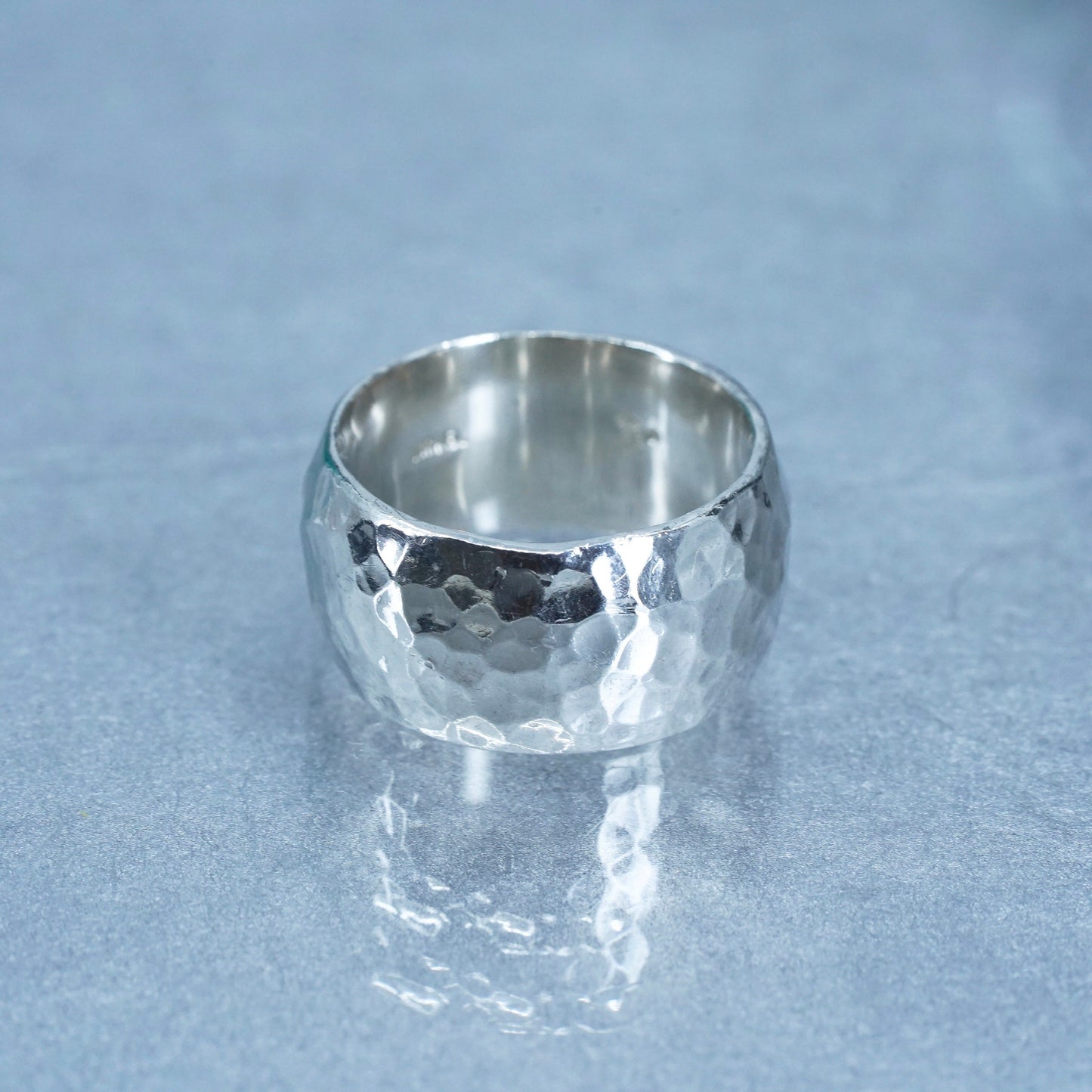 Size 7.75, Silpada 925 Sterling Silver Band Cuff Ring Hard Find R0723 Classic
