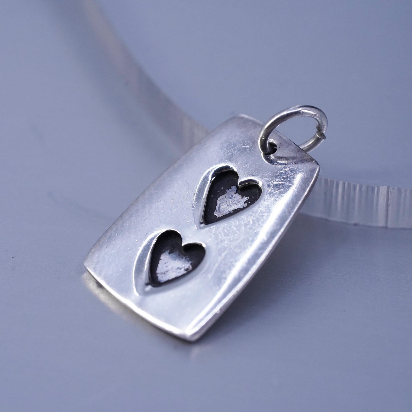 Vintage Mexican sterling 925 silver heart charm pendant