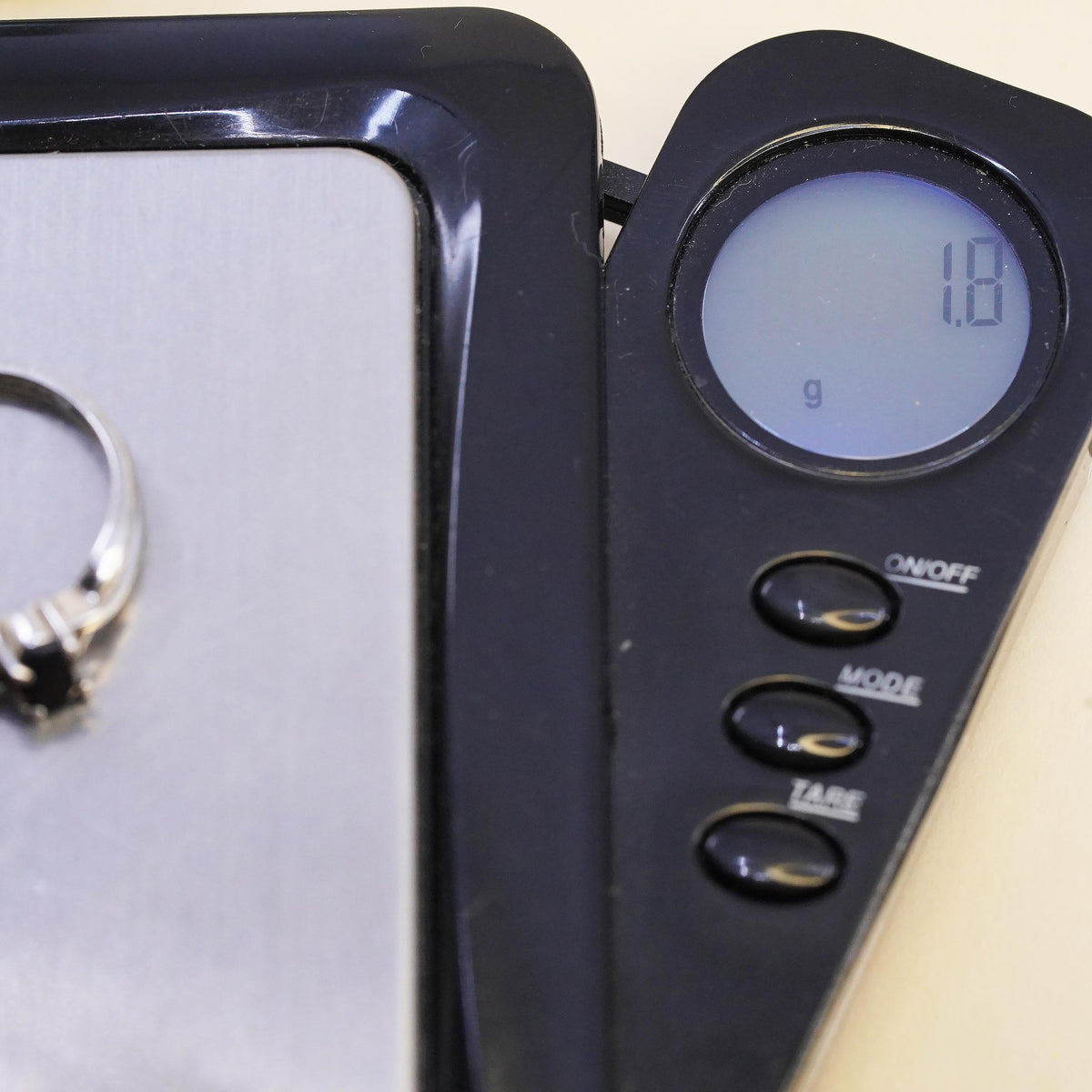 Size 7.25, vintage Sterling silver handmade ring, 925 band with sapphire