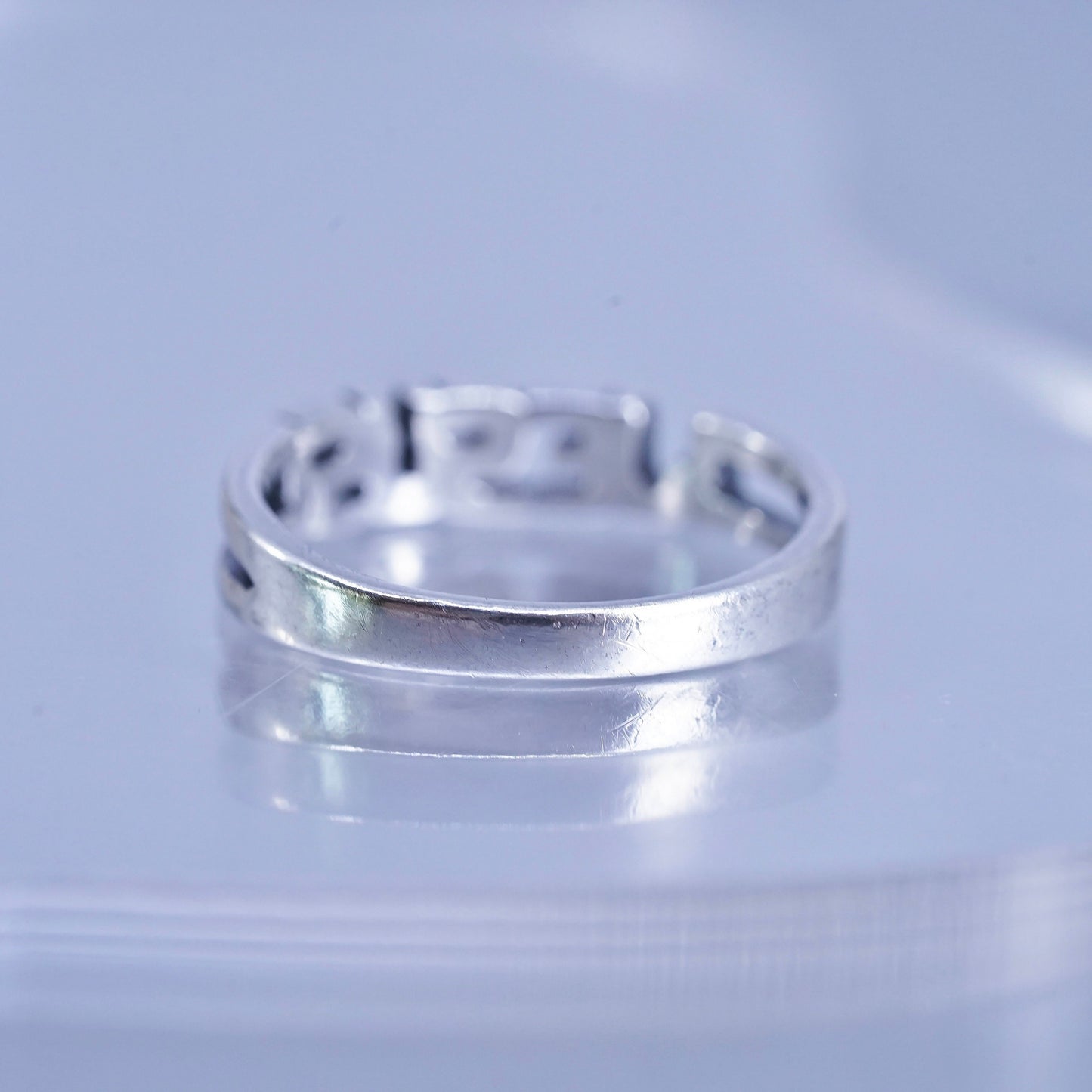 Size 8, vintage Shube Sterling 925 silver stackable ring, Jesus band