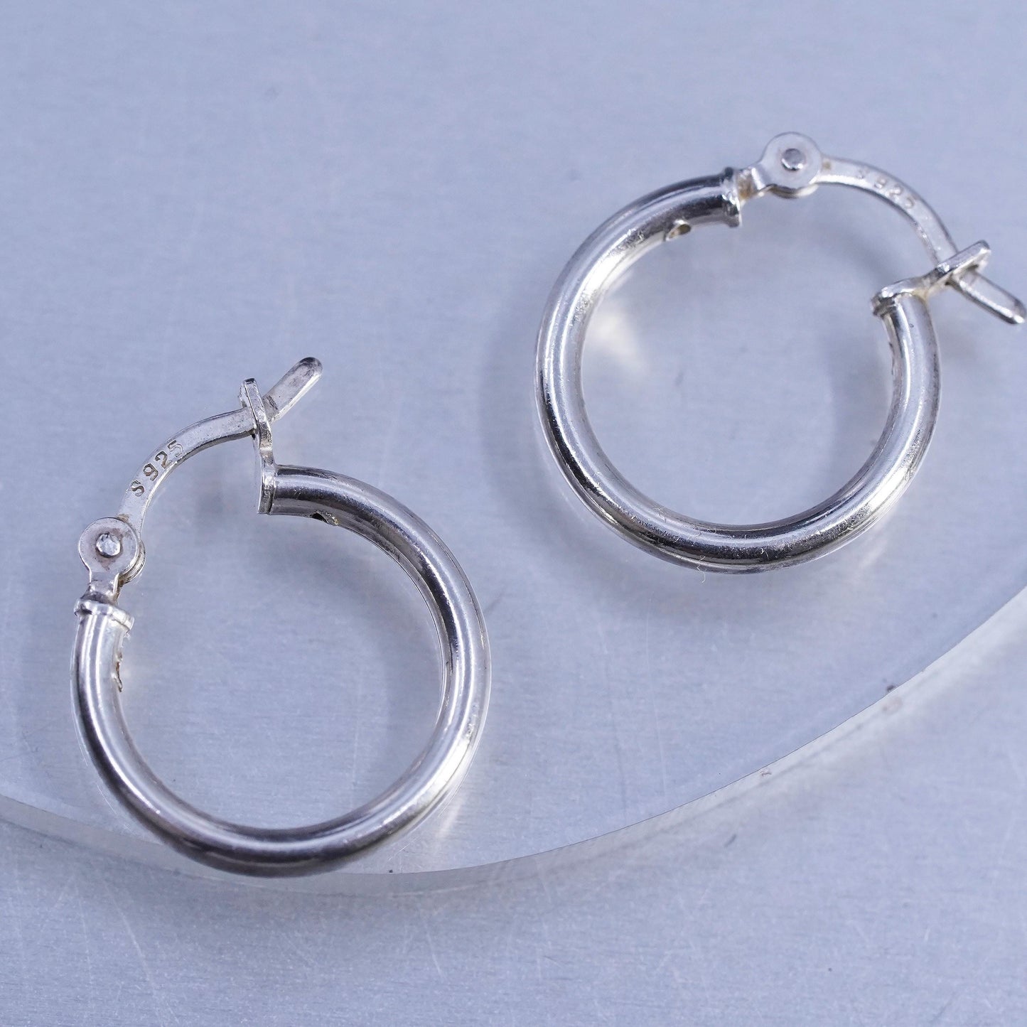 0.5”, vintage Sterling silver handmade earrings, 925 hoops