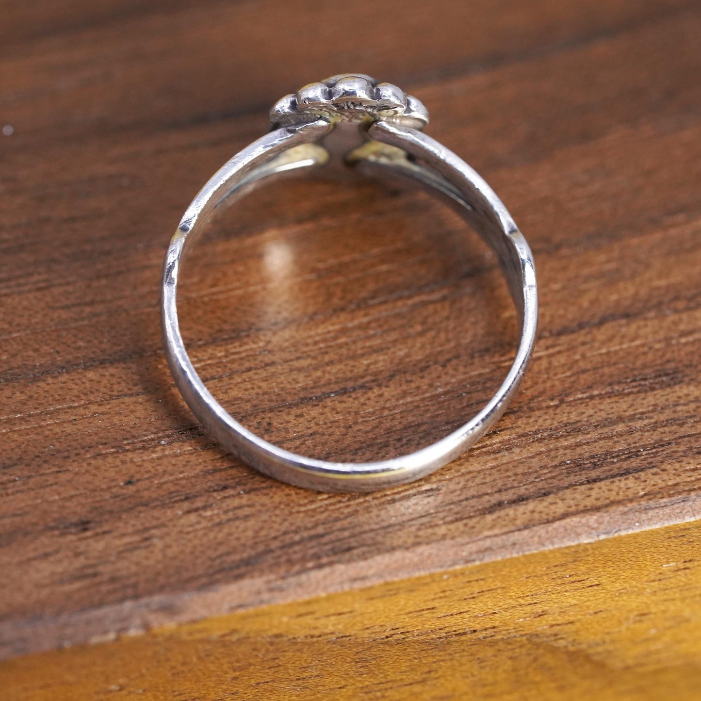 Size 6.5, vintage Wheeler jewelry Sterling silver handmade ring, 925 band