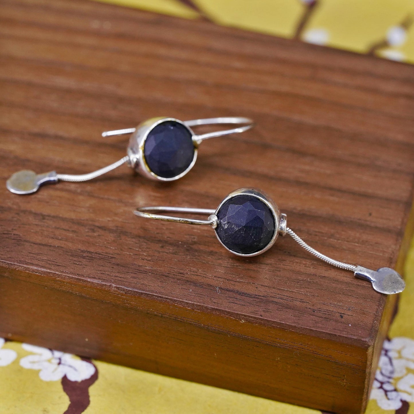 SILPADA Sterling Silver 925 Faceted Matte Black Onyx Dangle Earrings W1626