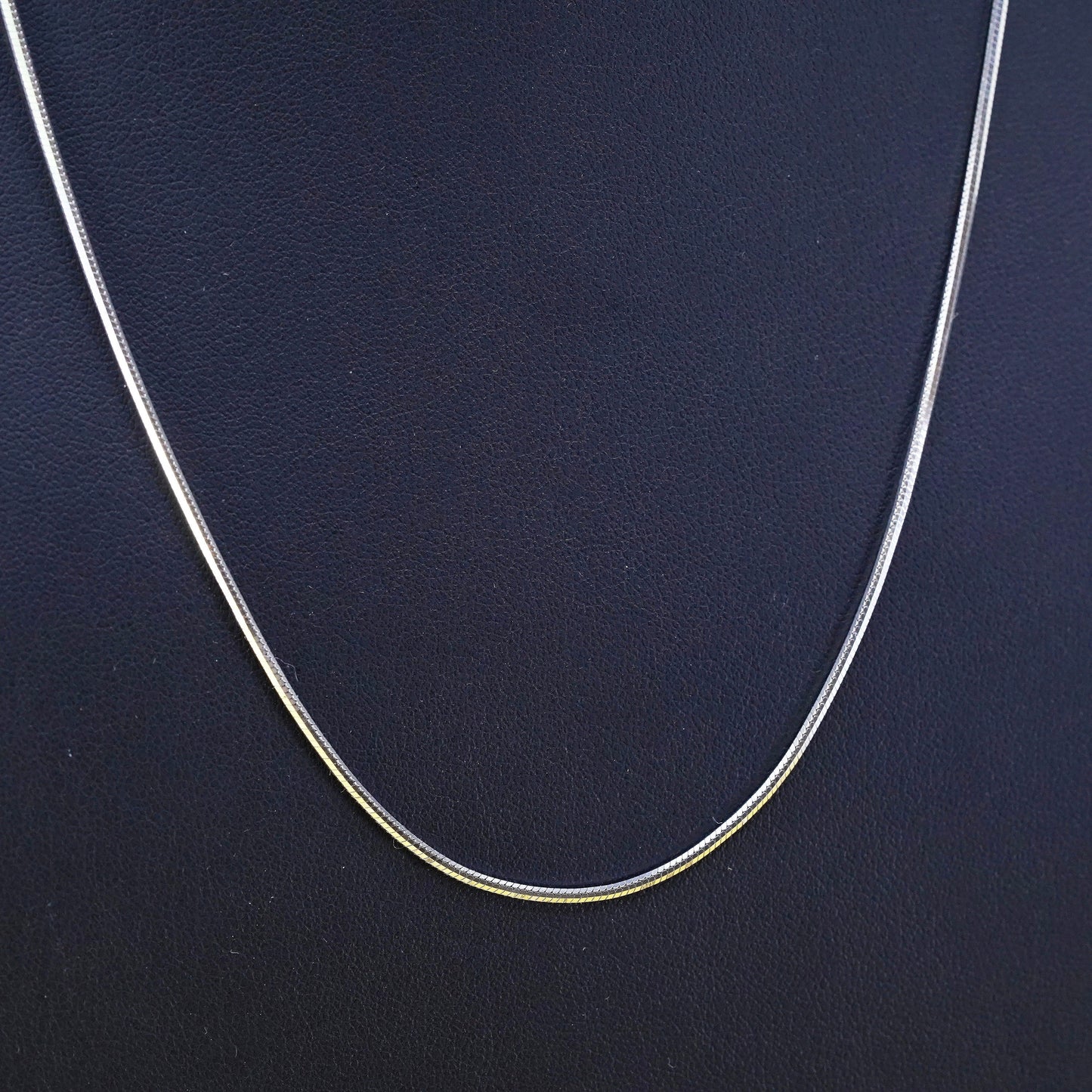 20" 1mm, vintage Italy Sterling silver snake chain, Italy 925 necklace