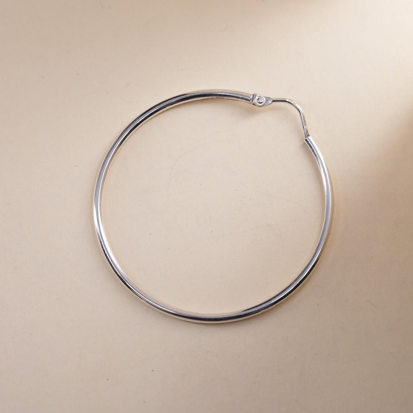 1.75", Vintage sterling silver loop single earring, thin hoop