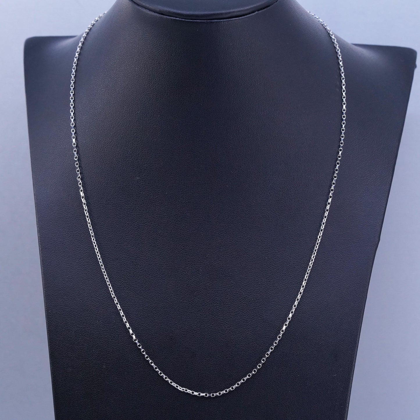 20” 1.6mm, vintage Italy Sterling 925 silver textured snake chain necklace