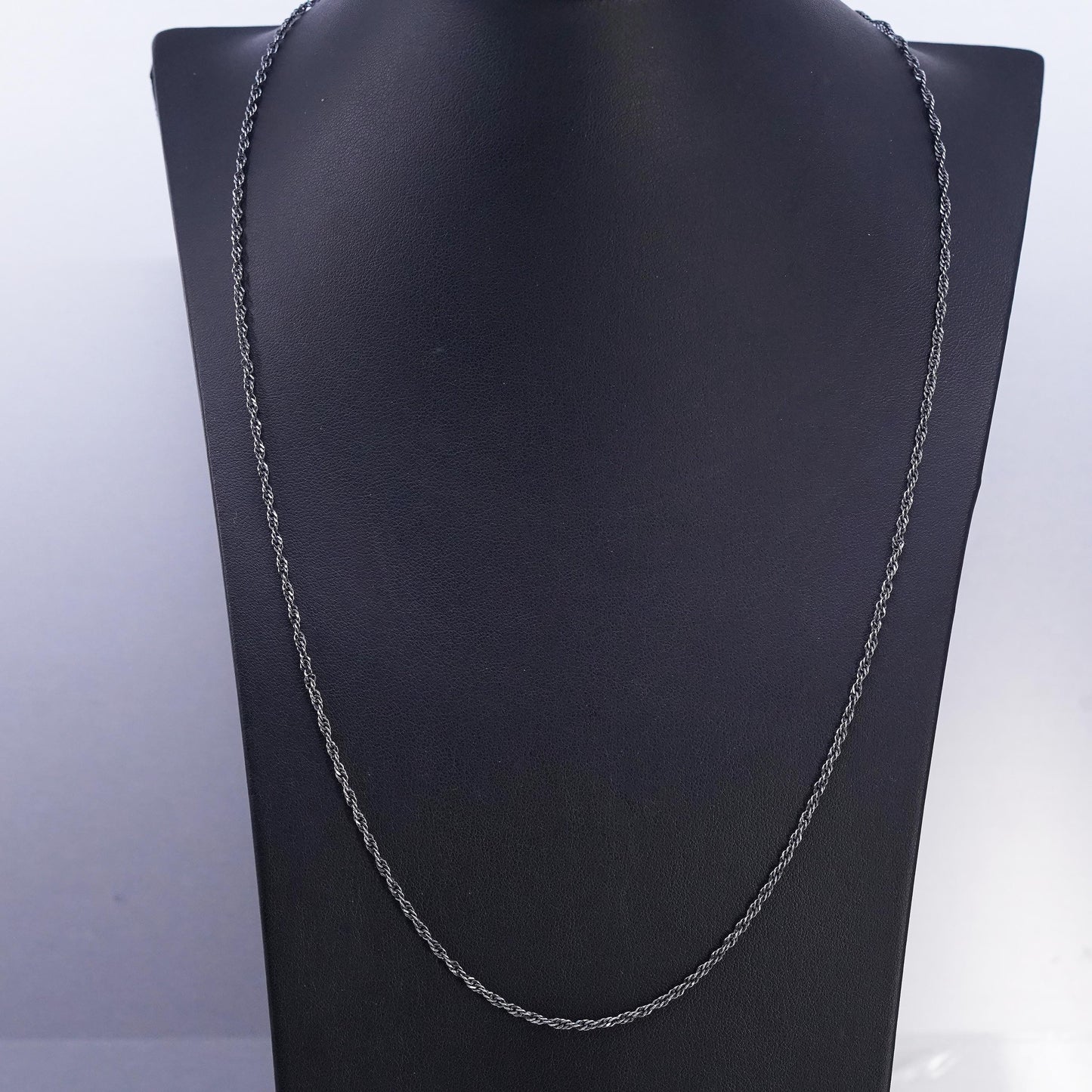 23", vintage Italian KA 1772 Sterling 925 silver twisted curb chain necklace