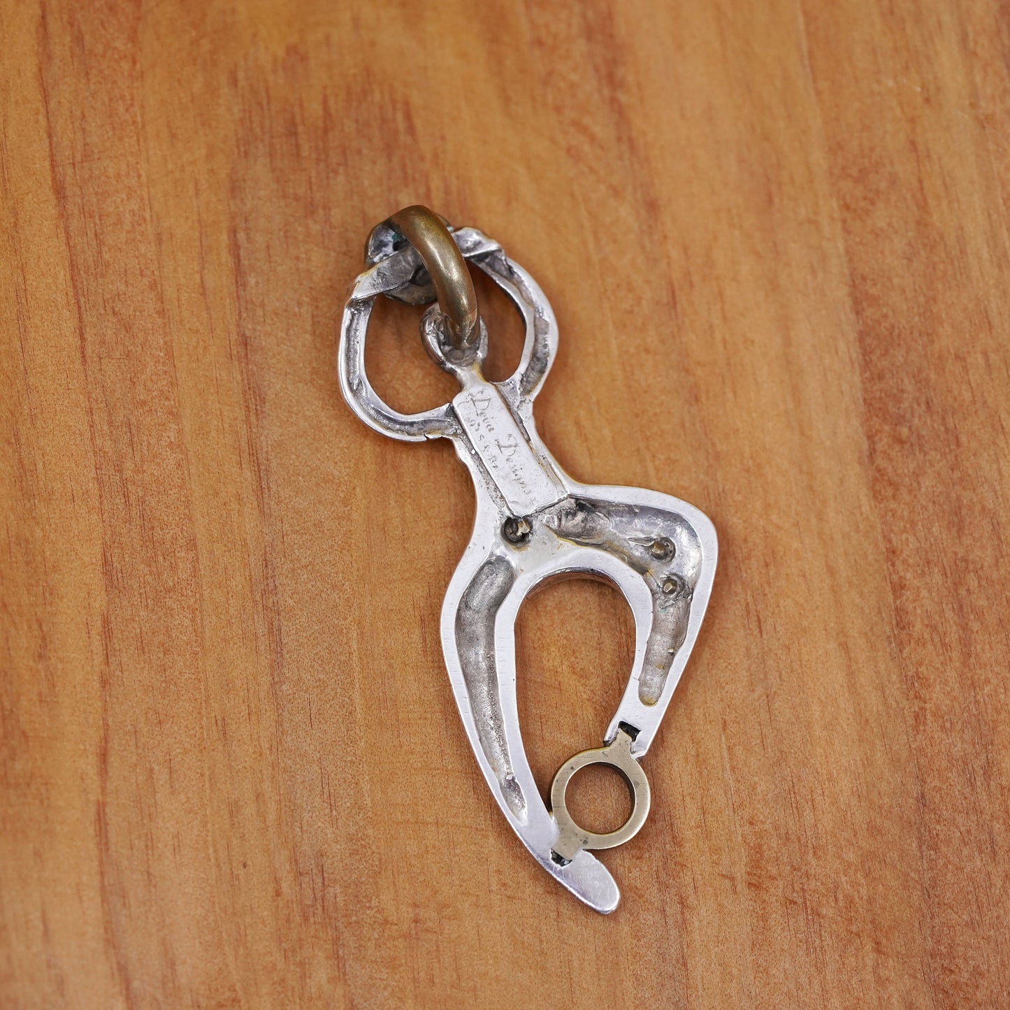Vintage two tone sterling 925 silver handmade fertility goddess