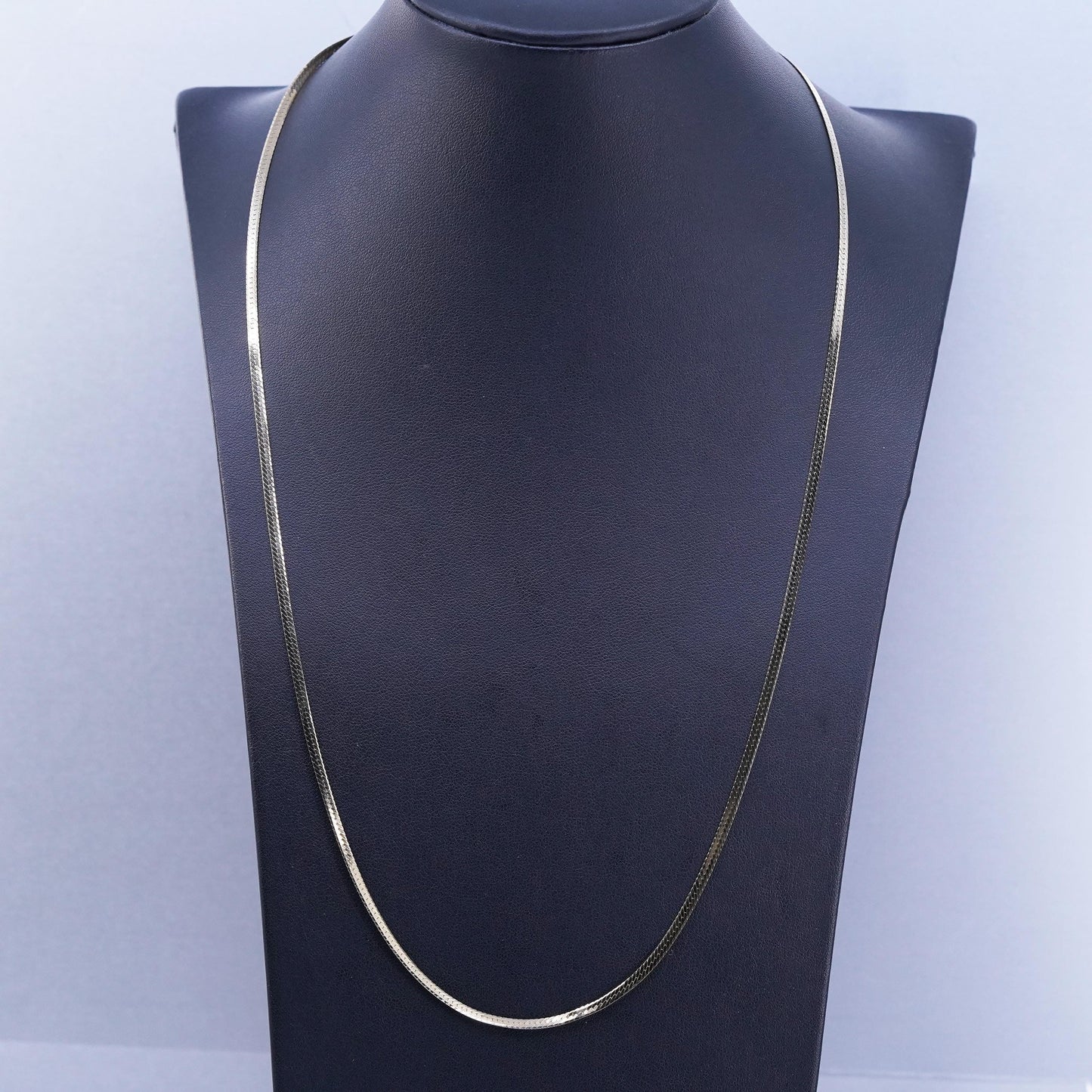 24”, vintage Vermeil gold over Sterling 925 silver herringbone chain necklace