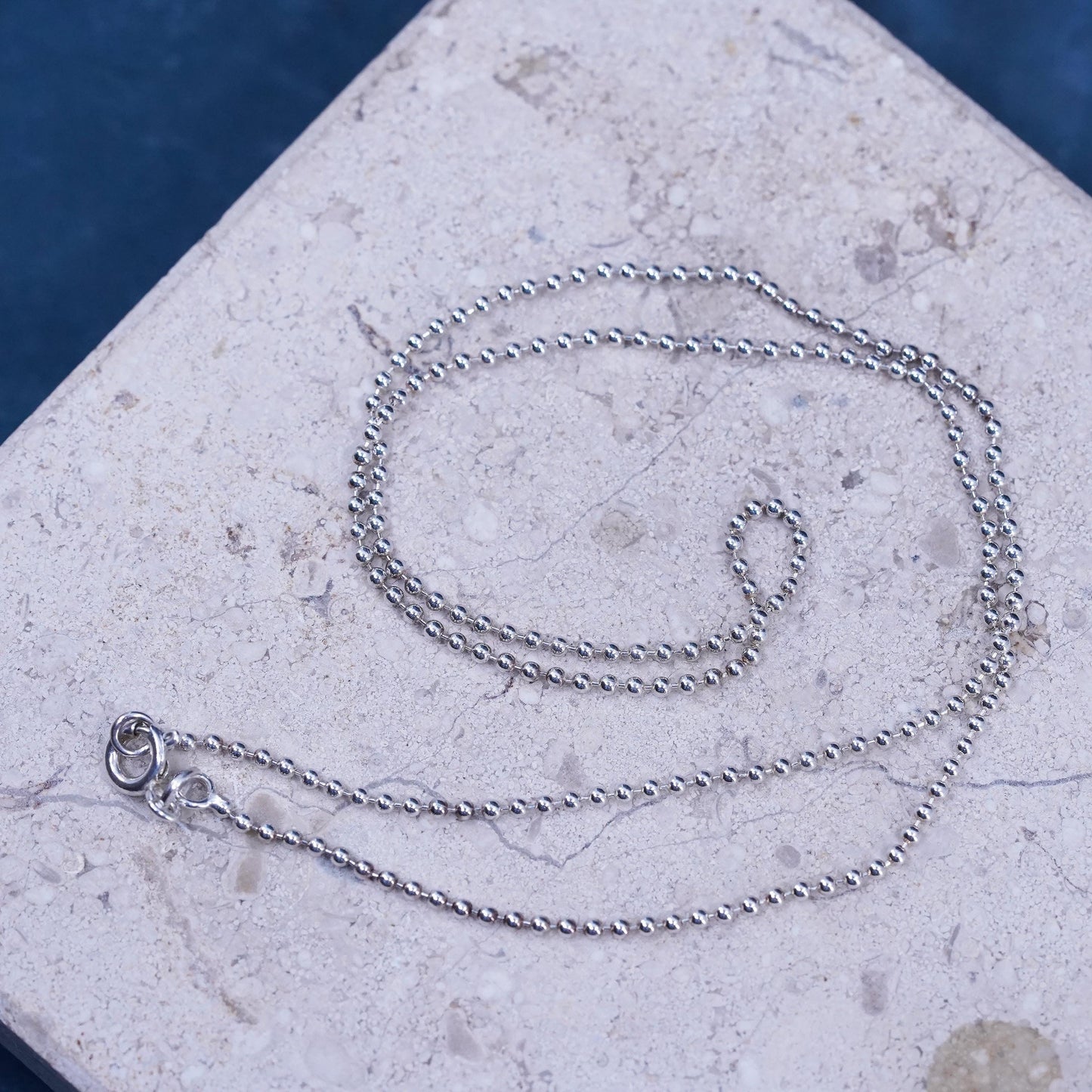 16”, 1mm, Sterling silver necklace, Vermeil gold over 925 bead chain