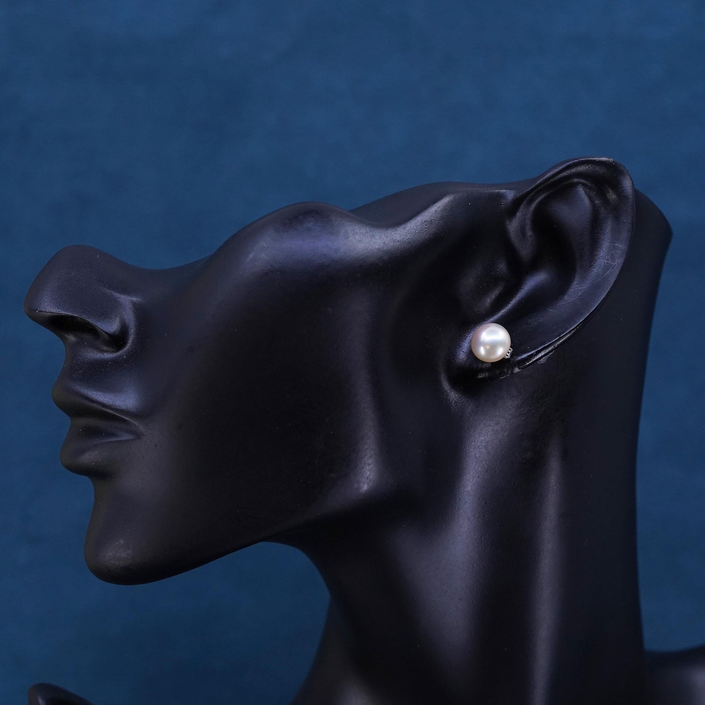 7mm, Sterling 925 silver with freshwater pearl studs earrings