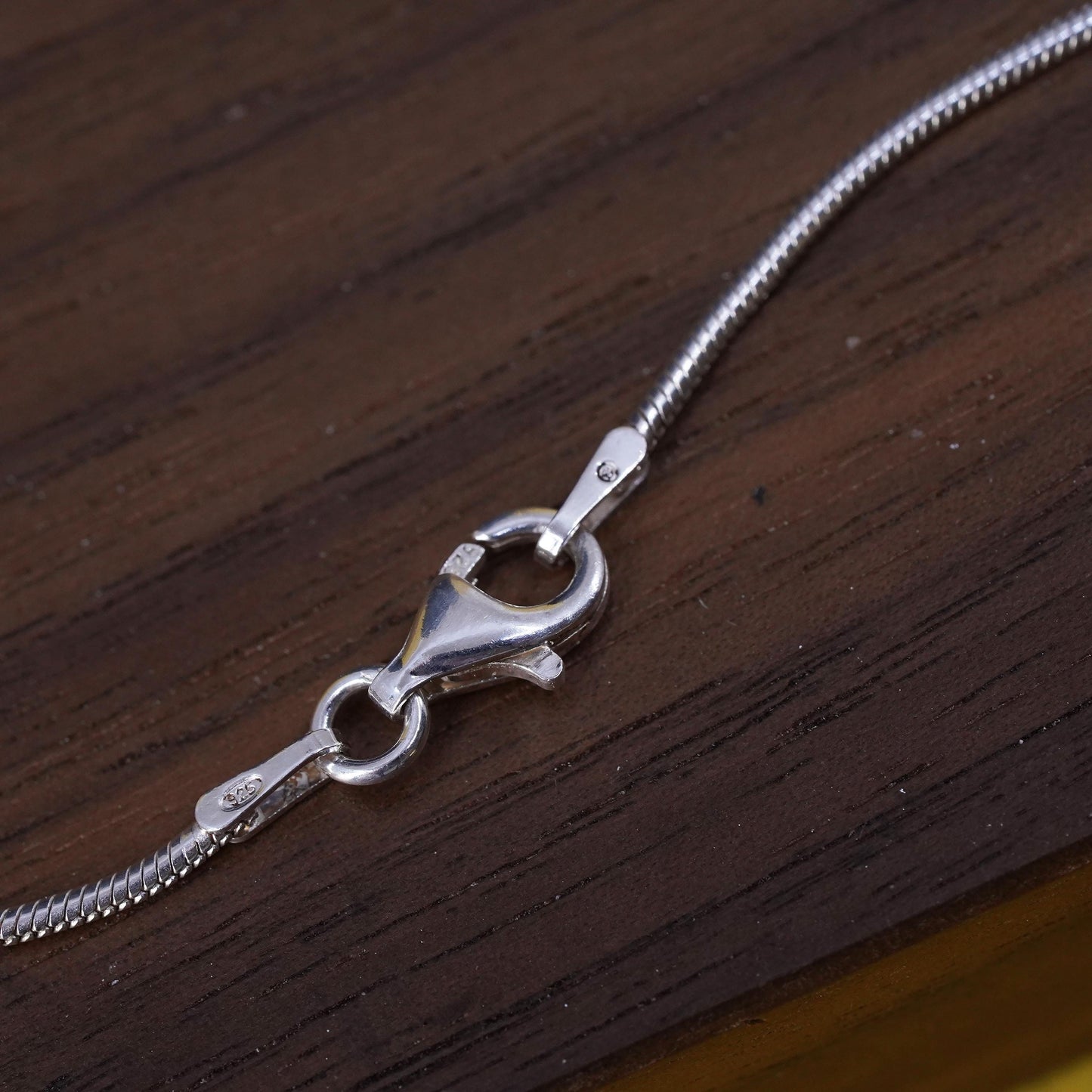 15”, Egyptian Sterling silver necklace w/ double sided pendant 925 snake charm