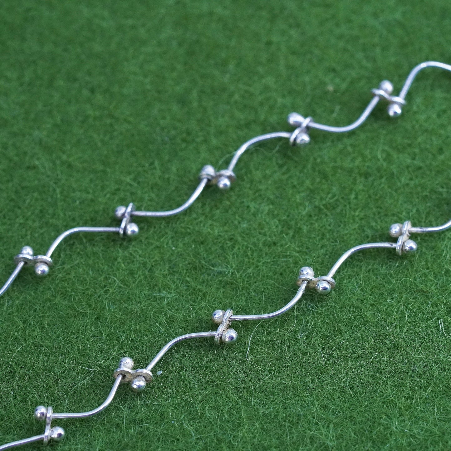 16", Vintage sterling silver link chain with dna link, 925 necklace
