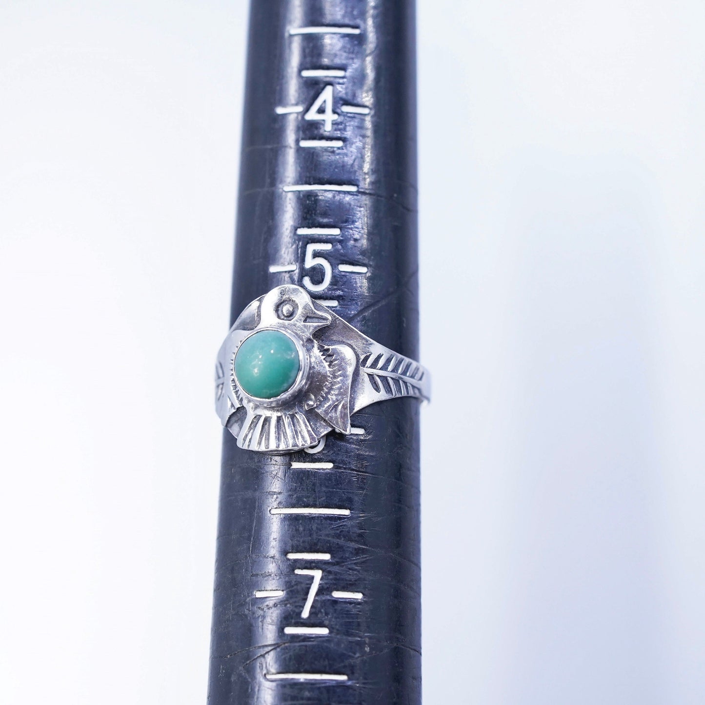 Size 5.5, Native American navajo Sterling 925 silver Thunderbird ring turquoise