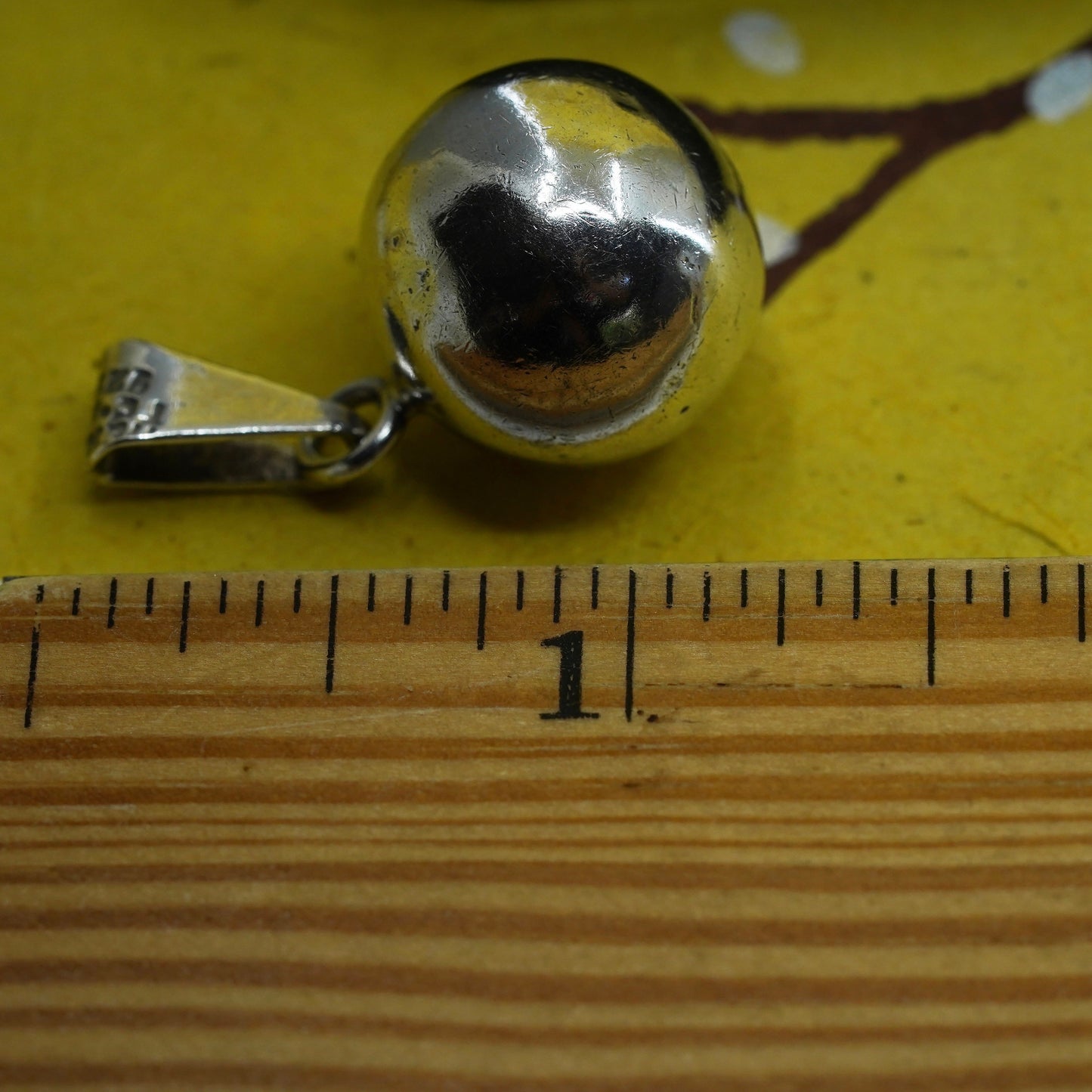 0.75”, Mexican Sterling silver handmade harmony bell, chime, 925 pendant