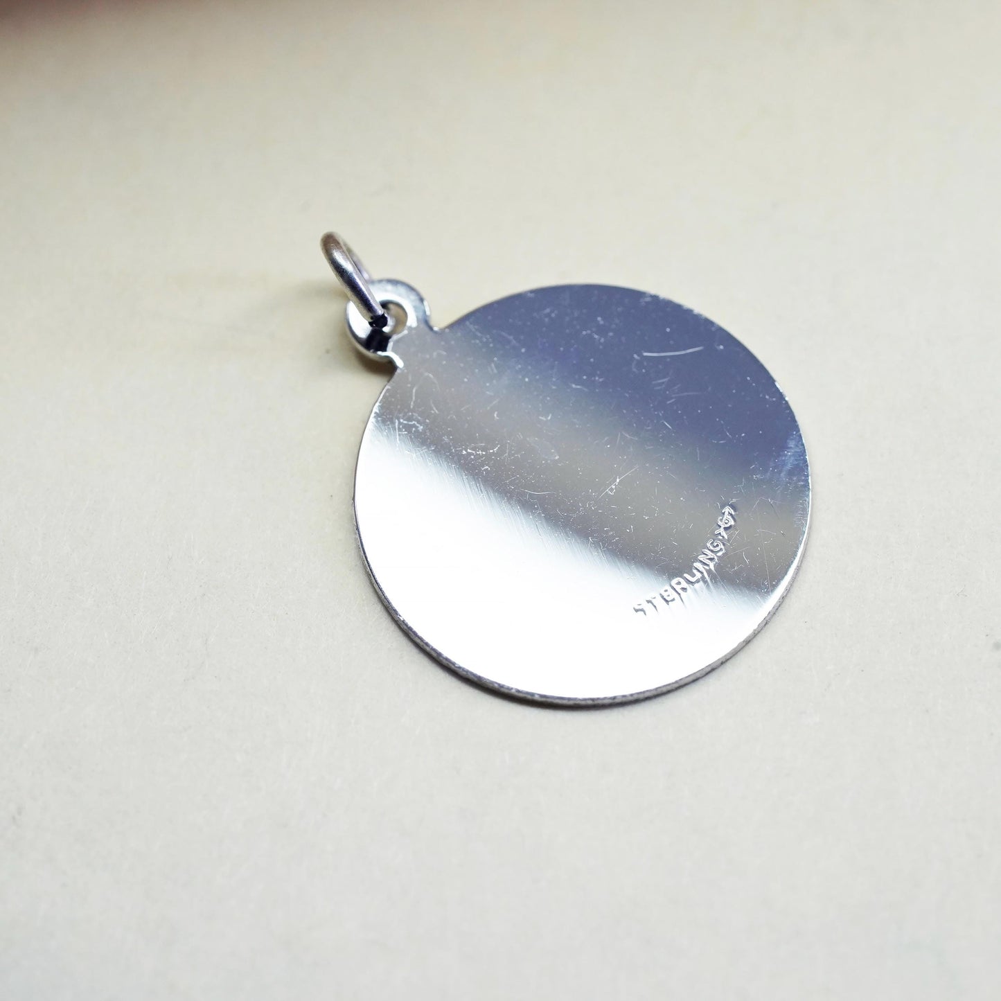 Vintage Sterling silver handmade pendant, 925 tag charm “happy birthday”