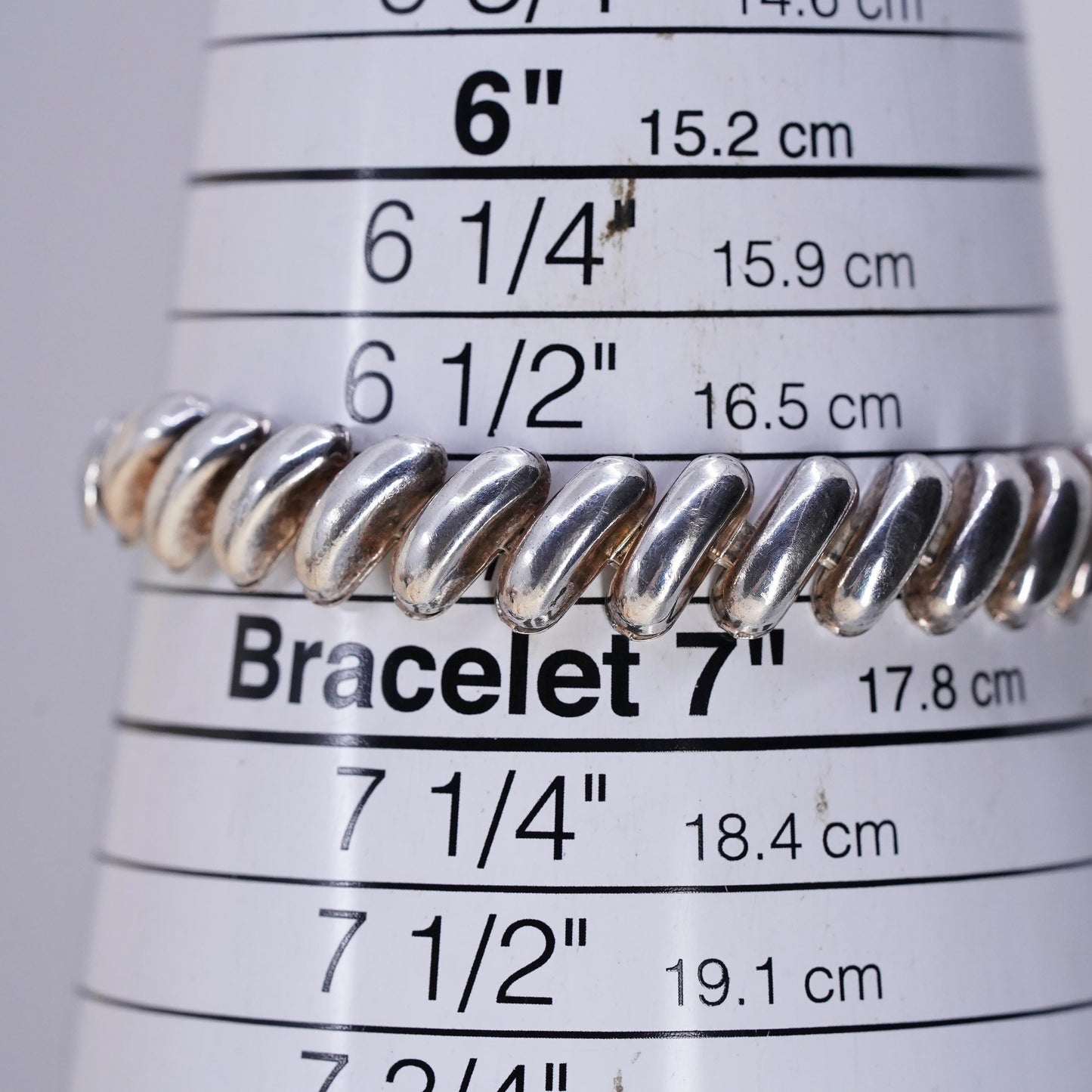 6.75” 11mm, Vintage Italian Made Bold Sterling Silver San Marco chain bracelet